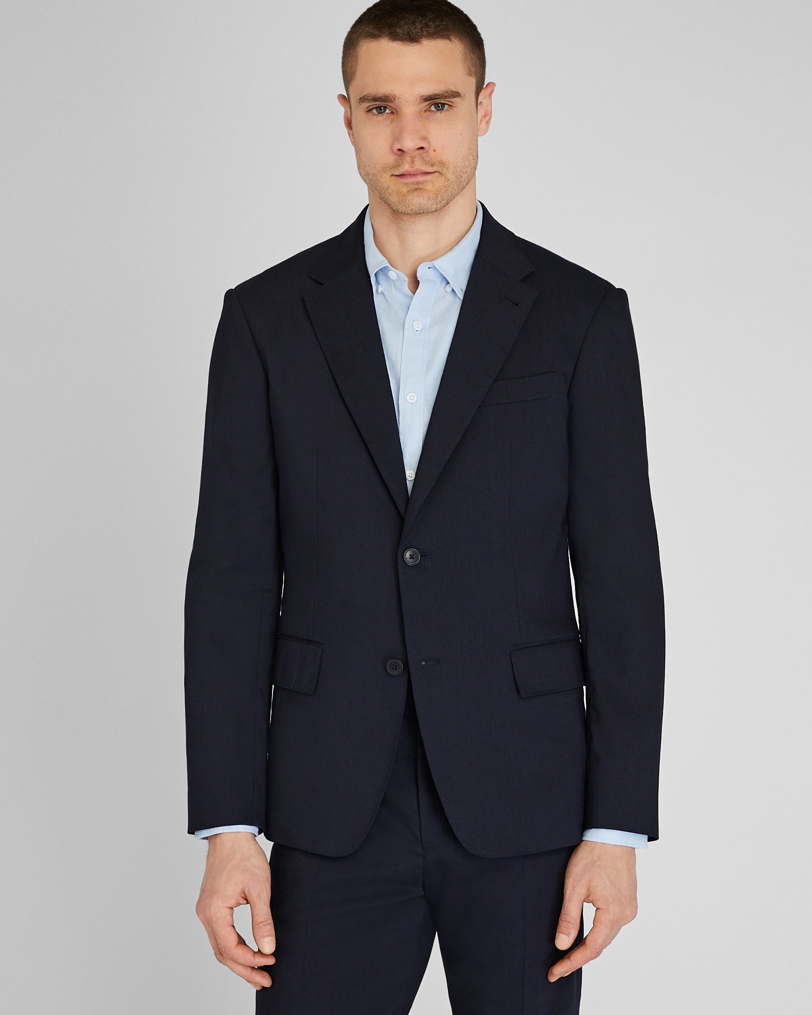 CLUB MONACO - Veste de costume en lin extensible - Marine