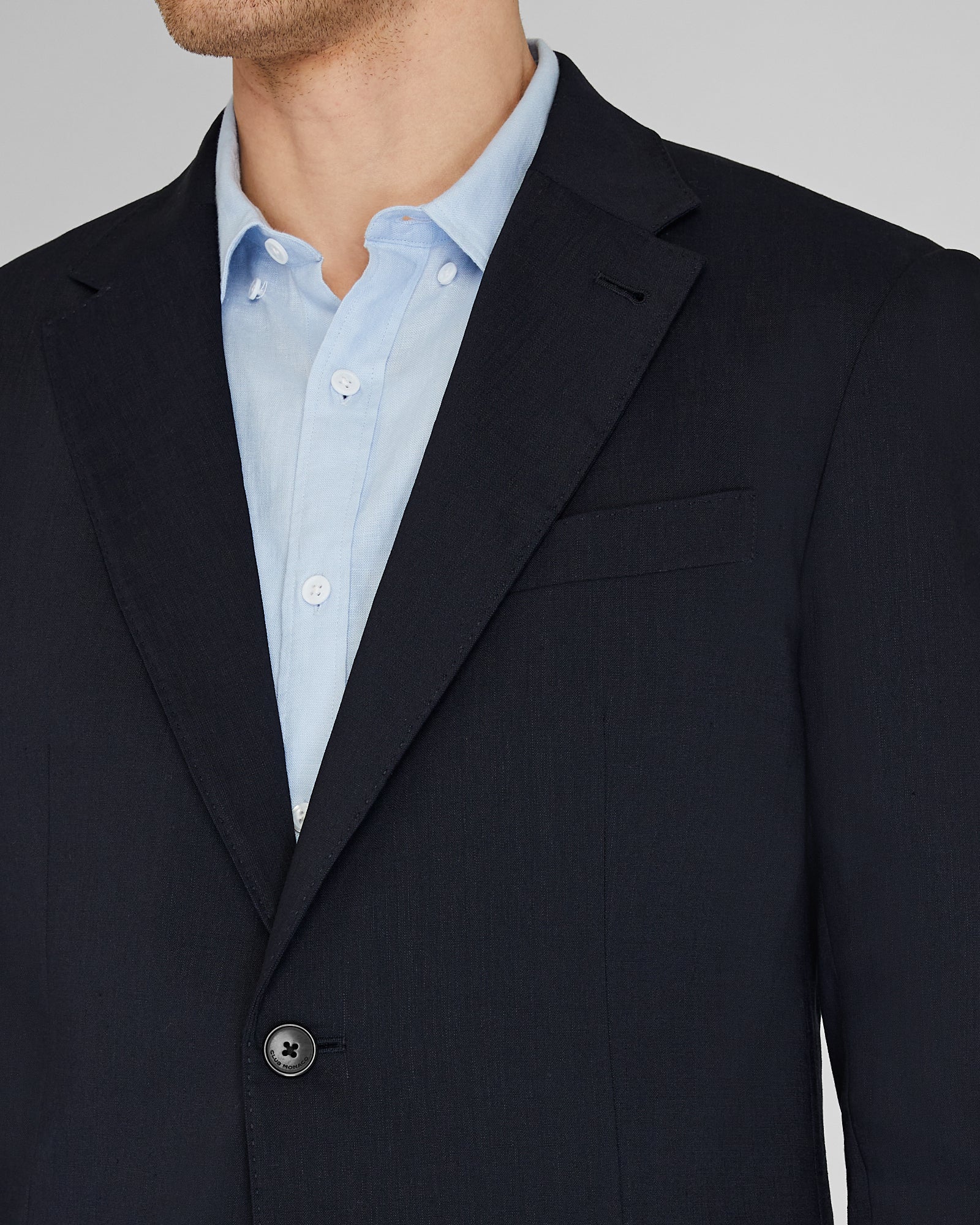 CLUB MONACO - Veste de costume en lin extensible - Marine
