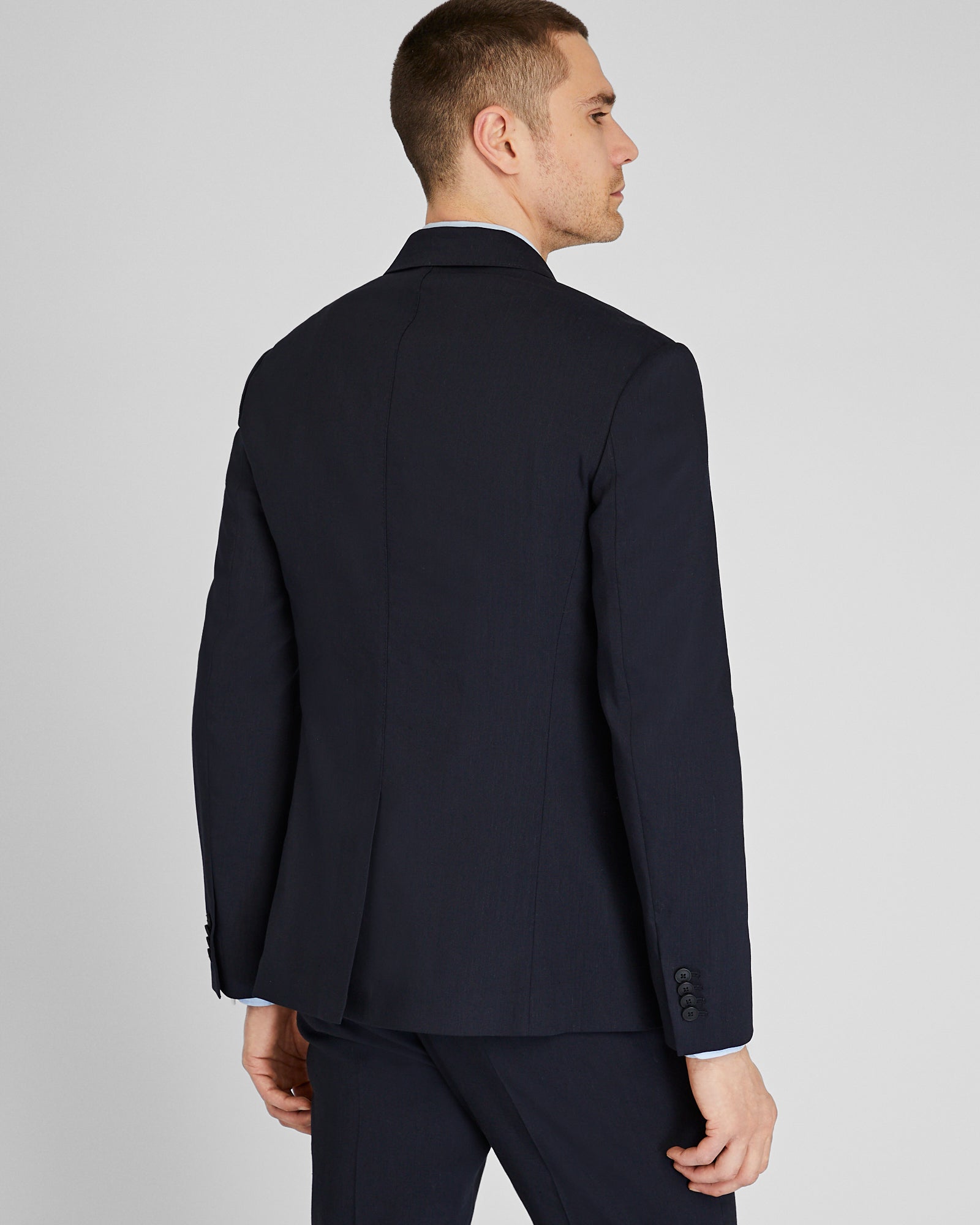CLUB MONACO - Veste de costume en lin extensible - Marine