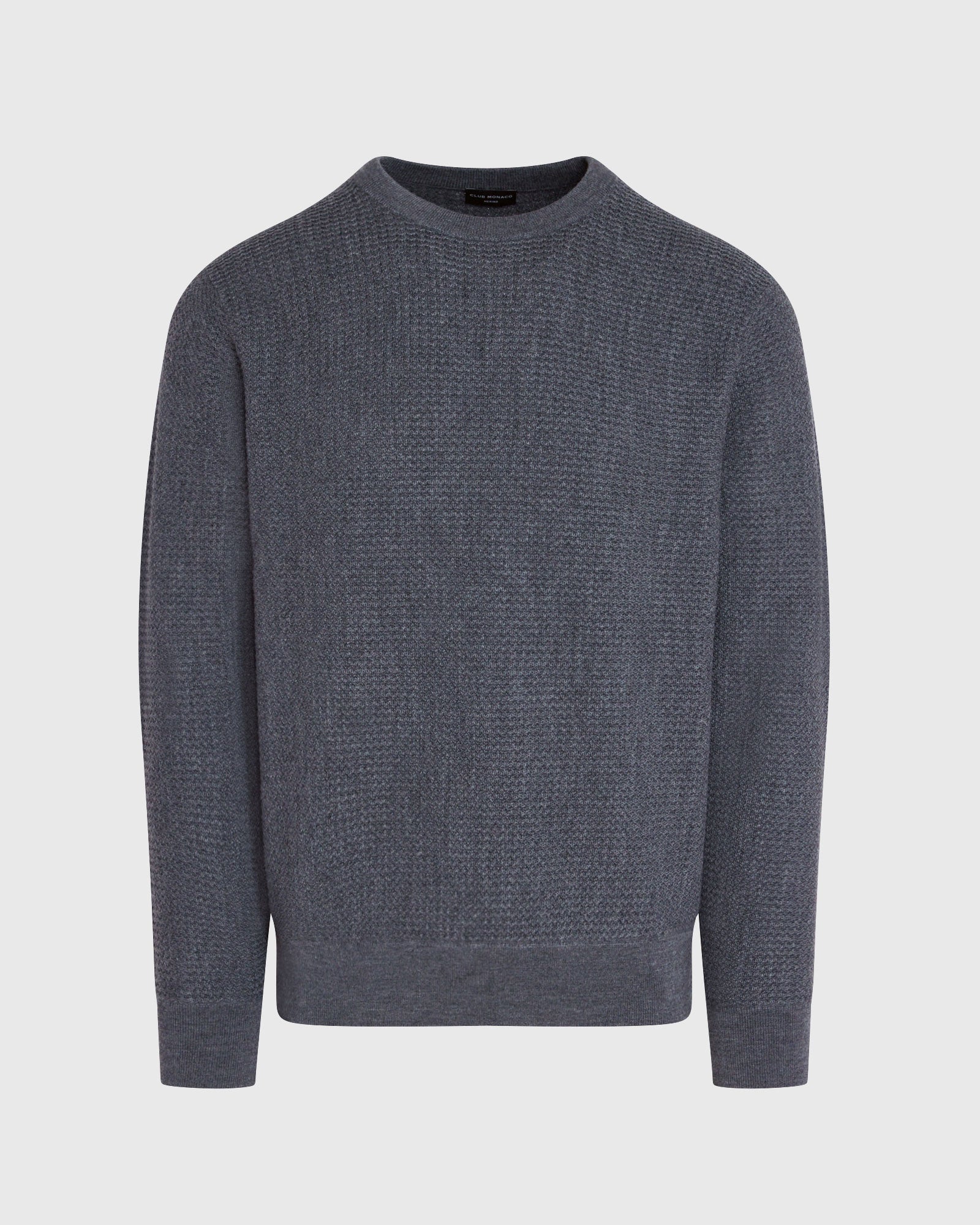 CLUB MONACO - Long-Sleeve Refined Wool Sweater - Dark Grey Mix