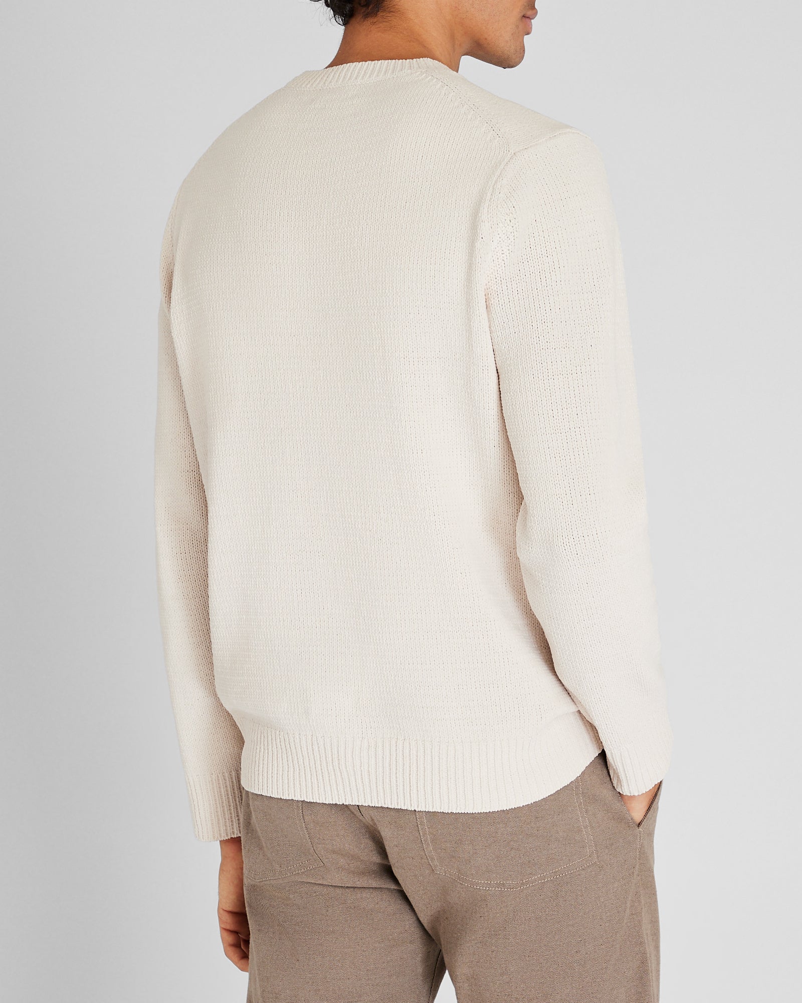 CLUB MONACO - Statement Chenille Crewneck Sweater - White