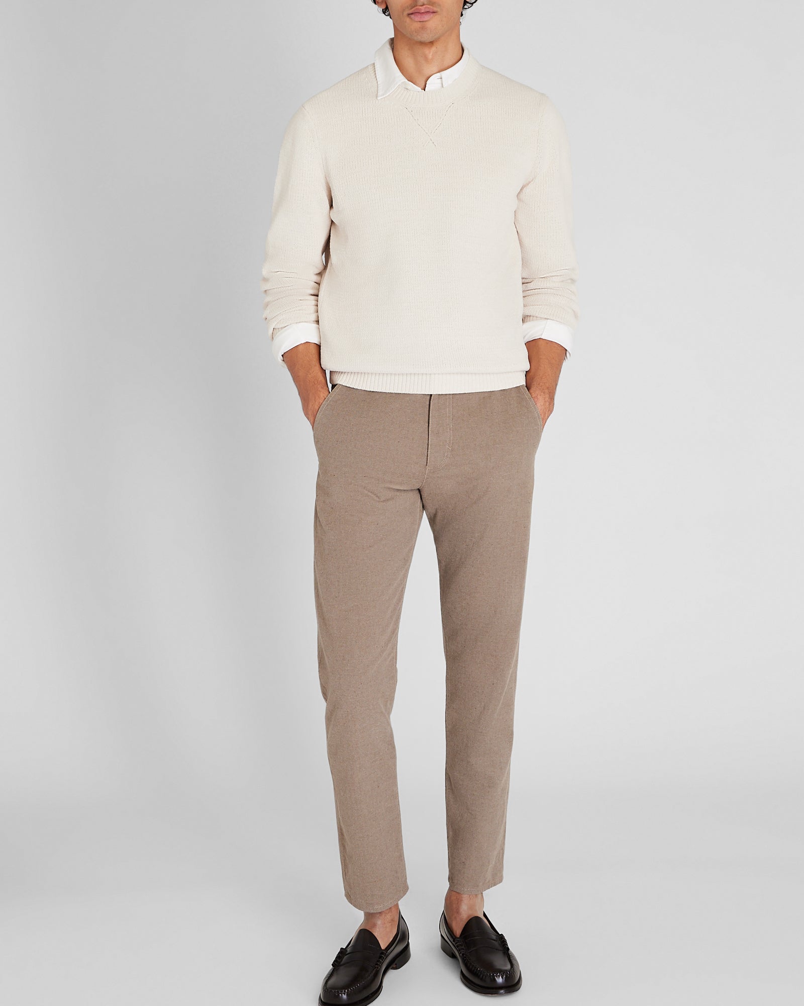 CLUB MONACO - Statement Chenille Crewneck Sweater - White