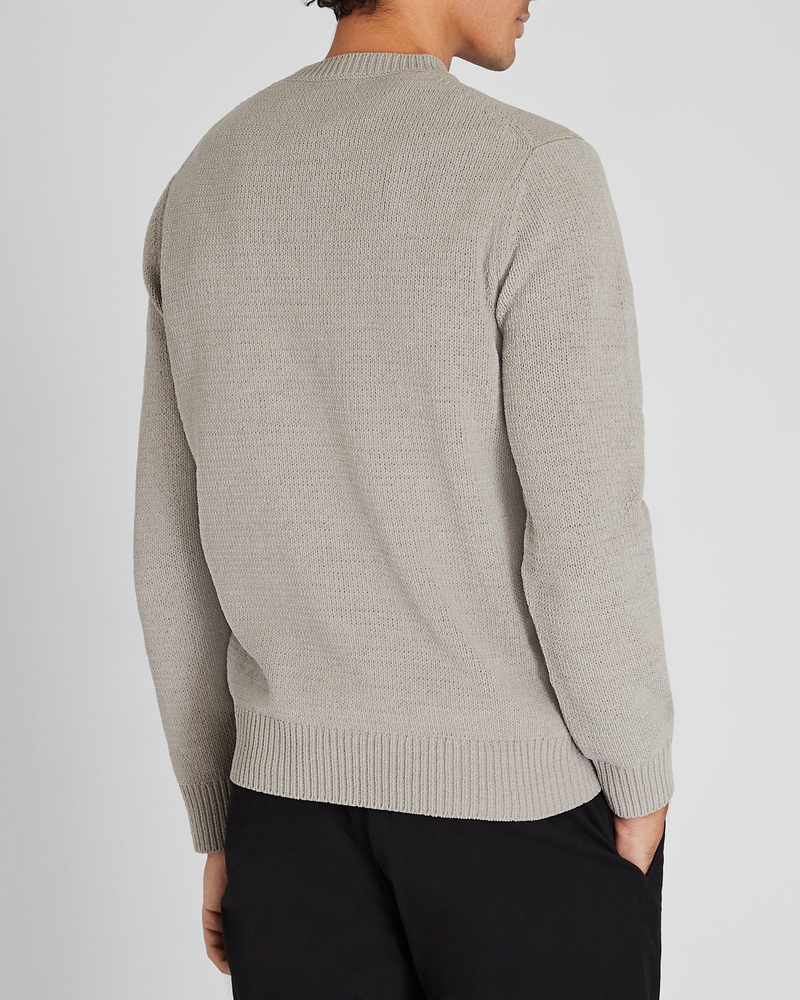 CLUB MONACO - Statement Chenille Crewneck Sweater - Steel Grey