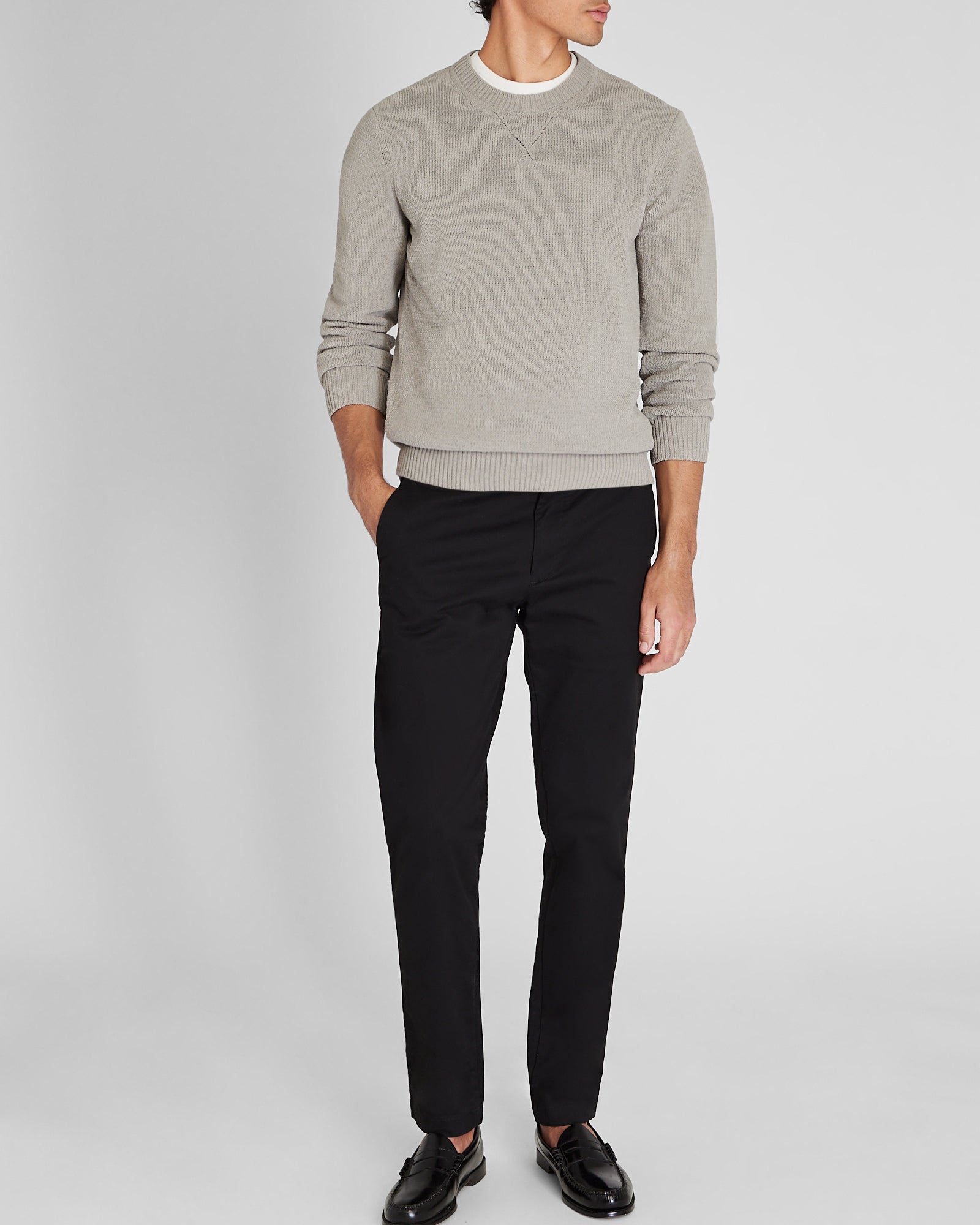 CLUB MONACO - Statement Chenille Crewneck Sweater - Steel Grey