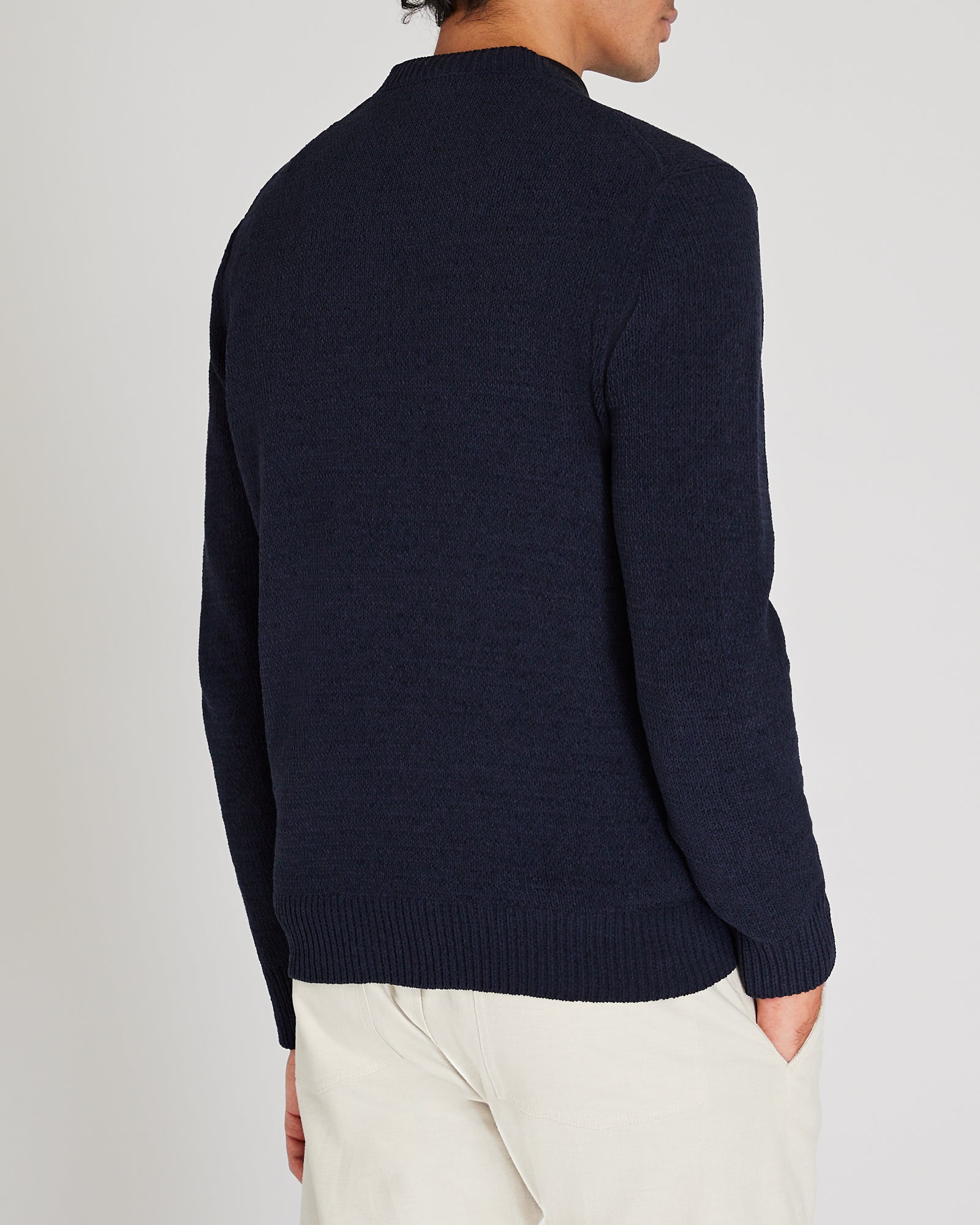 CLUB MONACO - Statement Chenille Crewneck Sweater - Navy