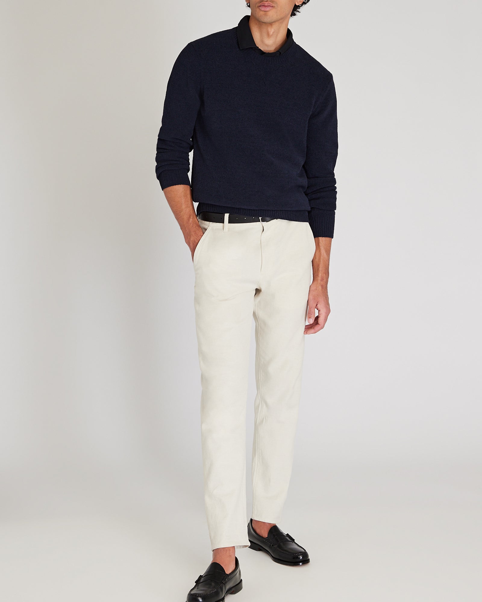 CLUB MONACO - Statement Chenille Crewneck Sweater - Navy
