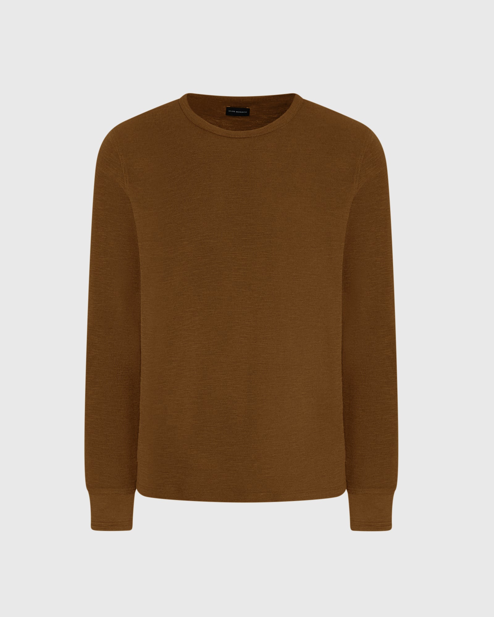 CLUB MONACO - Long-Sleeve Ribbed Slub Tee - Oak