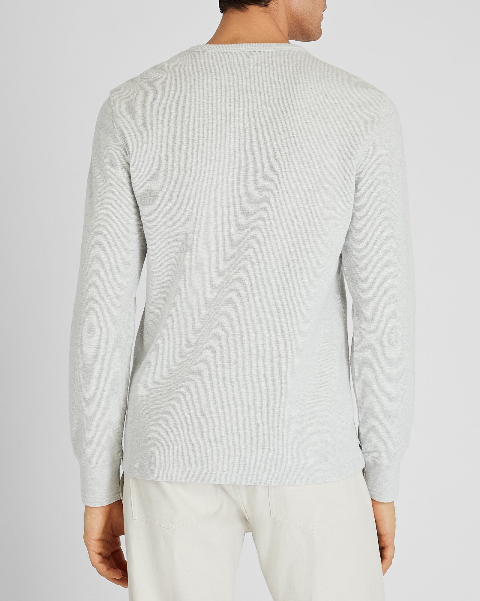 CLUB MONACO - T-shirt à manches longues côtelé flammé - Gris Chiné Clair