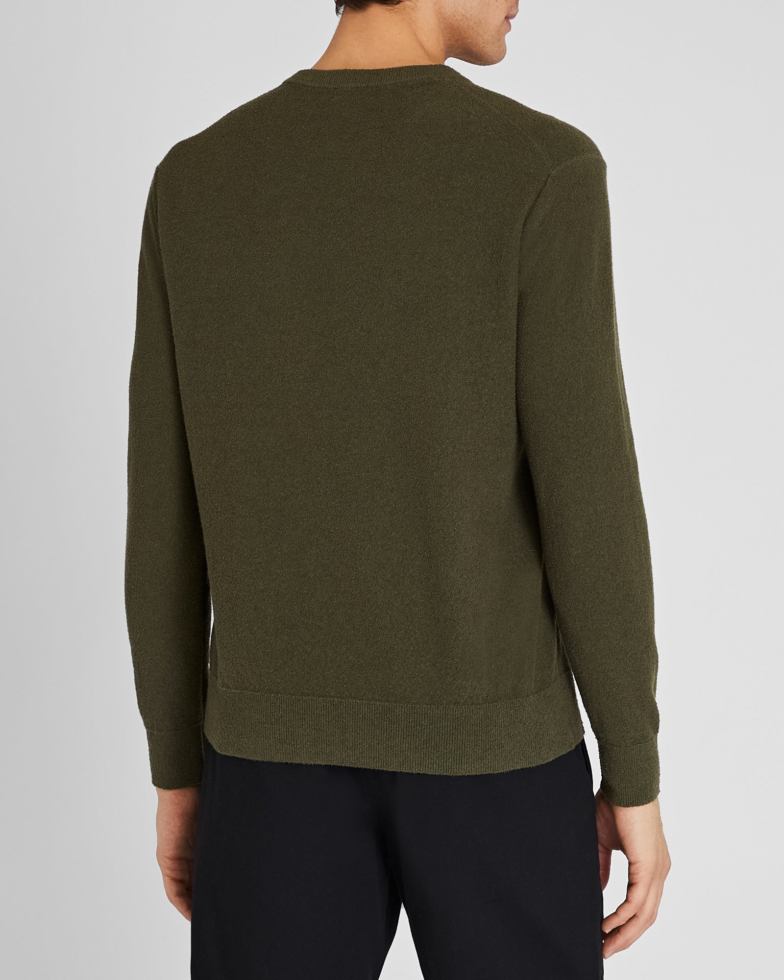 CLUB MONACO - Long-Sleeve Micro Bouclé Sweater - Olive