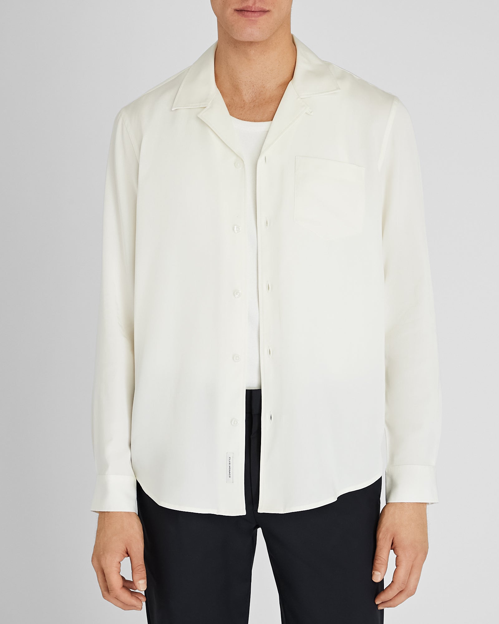 CLUB MONACO - Standard Long-Sleeve Lyocell Shirt - Sand