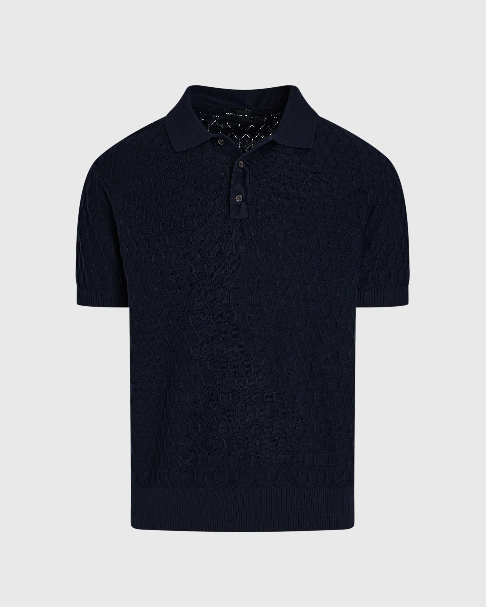 CLUB MONACO - Short-Sleeve Diamond Polo - Navy