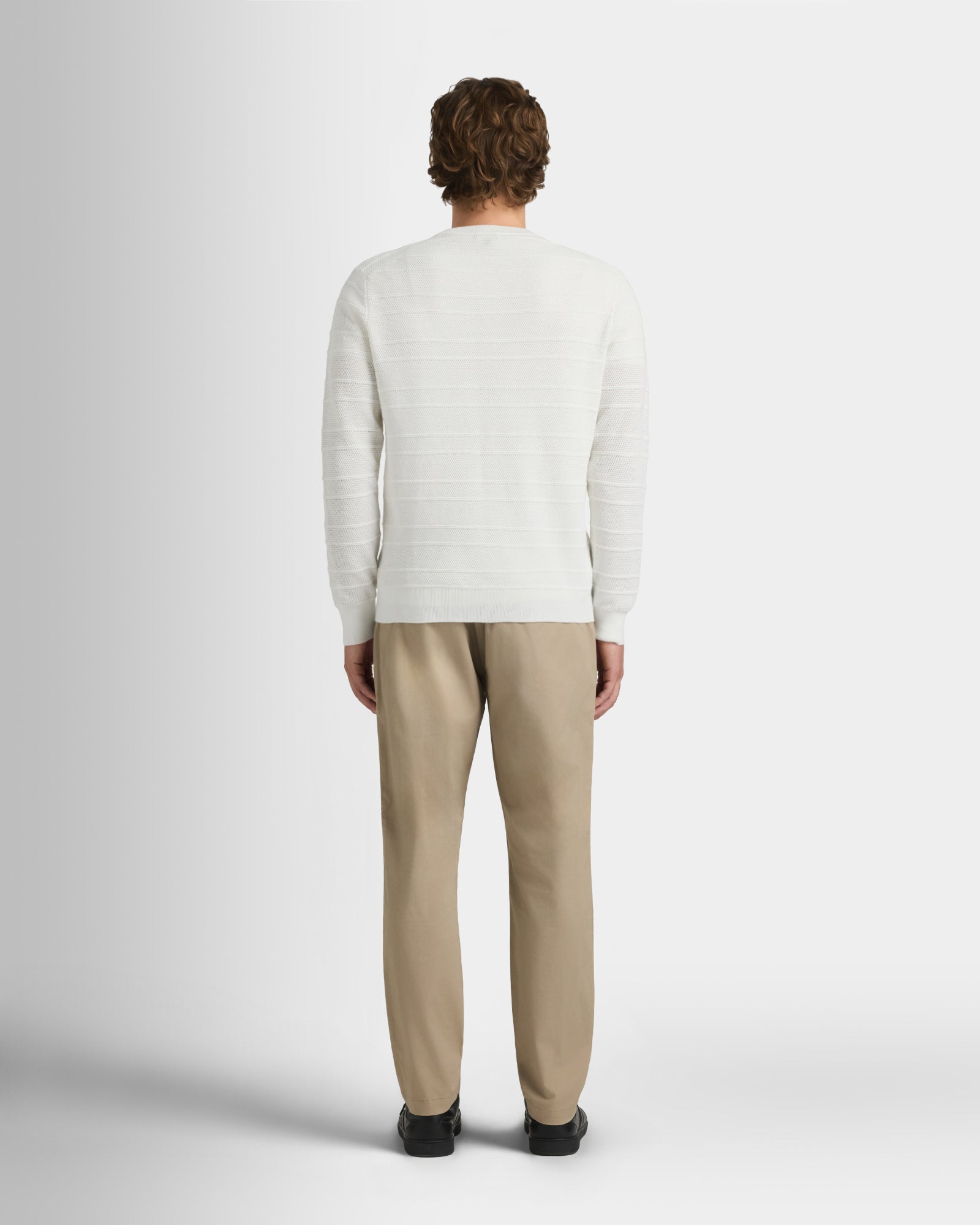 Club Monaco - Stitch Stripe Crew - Off White