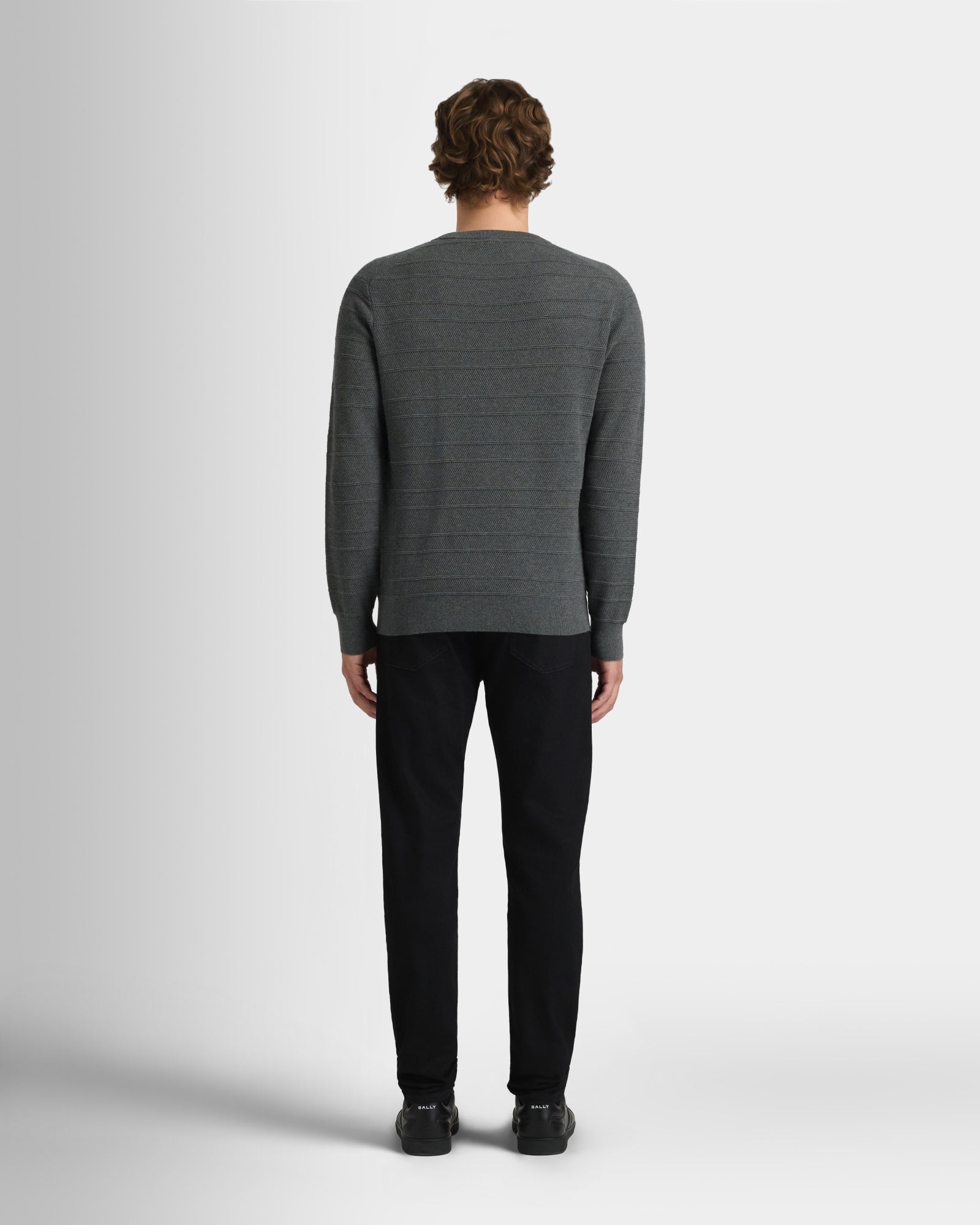 Club Monaco - Stitch Stripe Crew - Dark Heather
