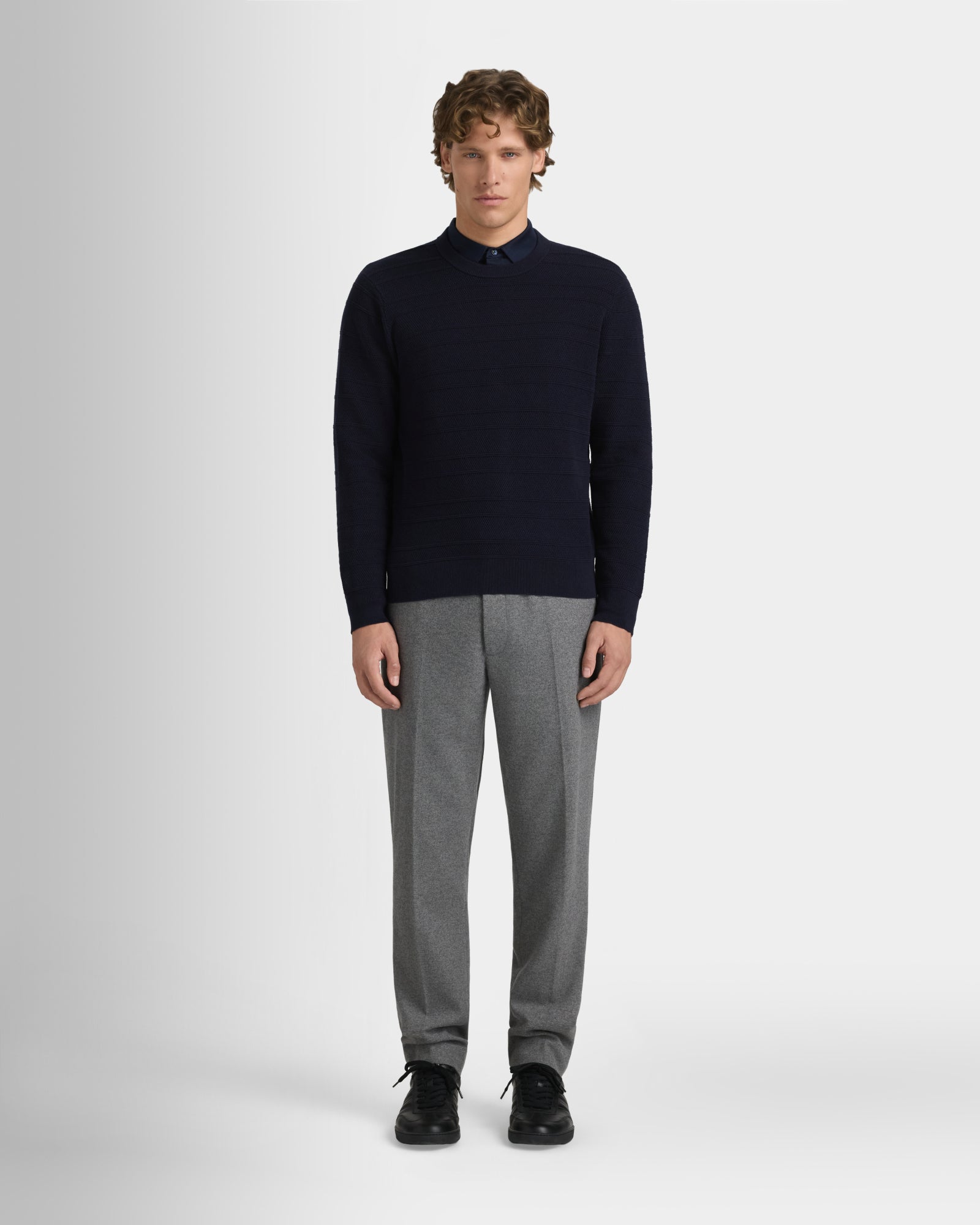 Club Monaco - Stitch Stripe Crew - True Navy