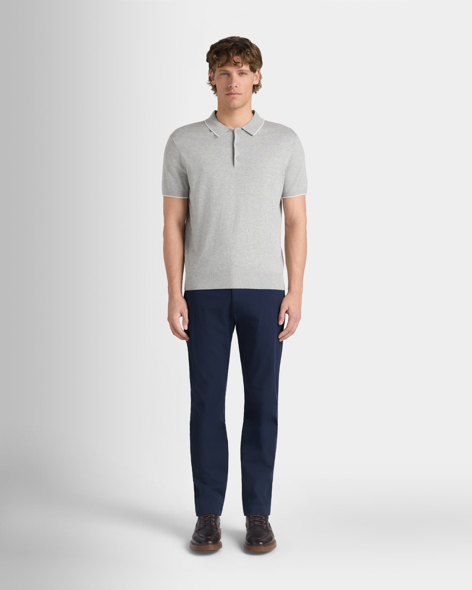 Club Monaco Corp, CA - Polo technique à manches courtes - Gris Clair