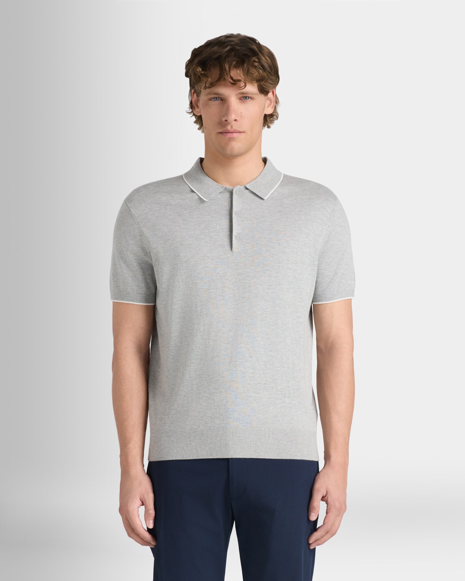 Club Monaco Corp, CA - Polo technique à manches courtes - Gris Clair