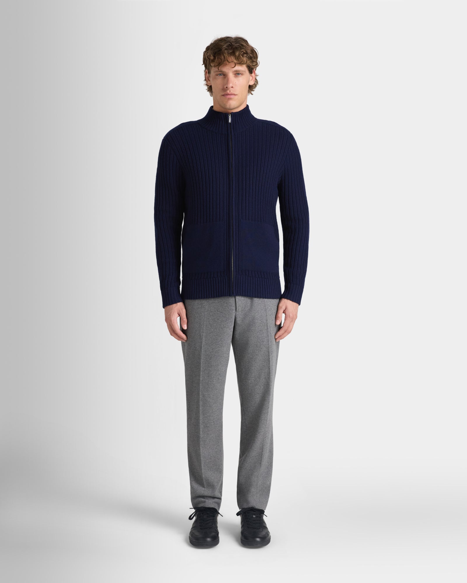 Club Monaco - Cardigan zippé à coutures - Marine