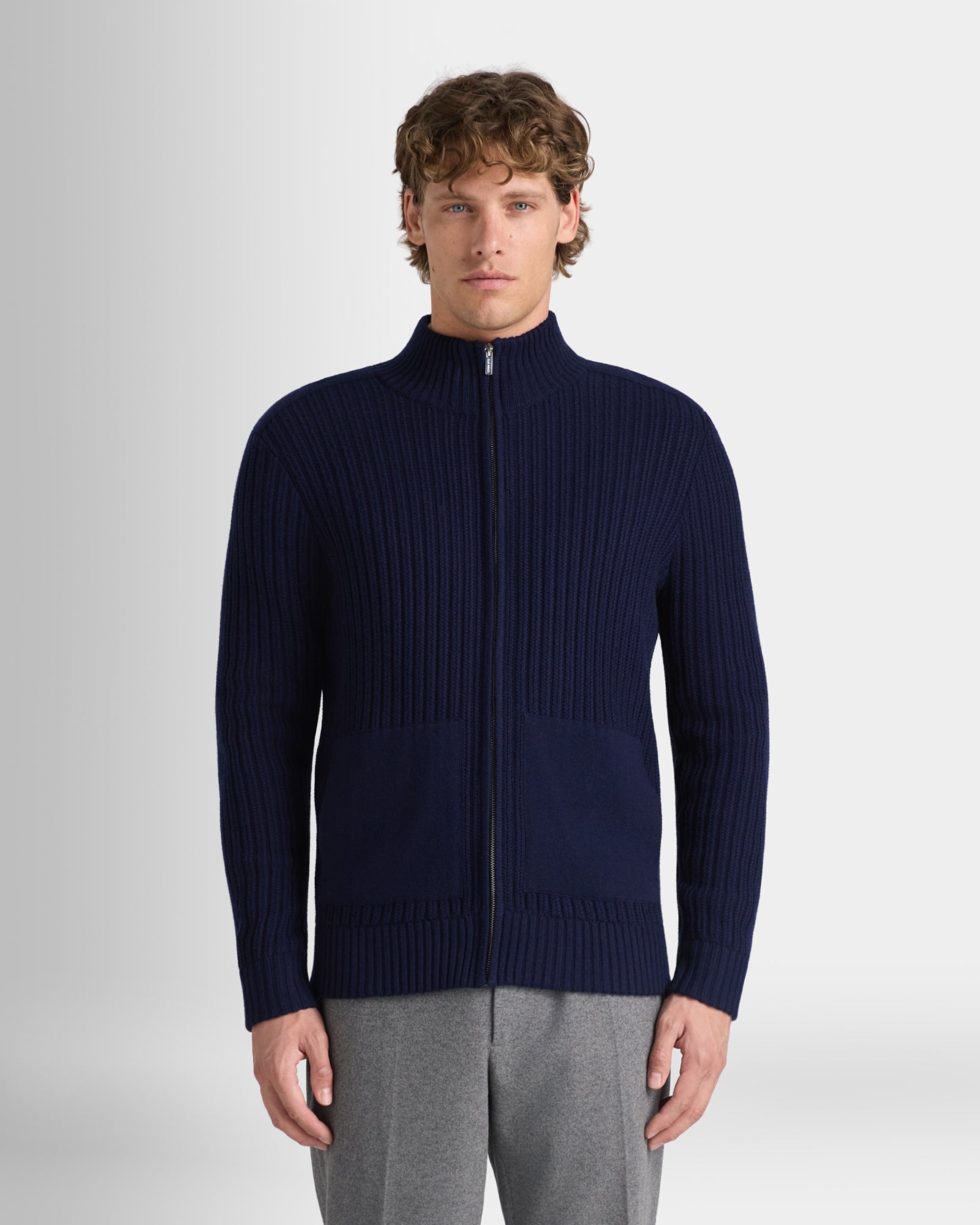 Club Monaco - Cardigan zippé à coutures - Marine