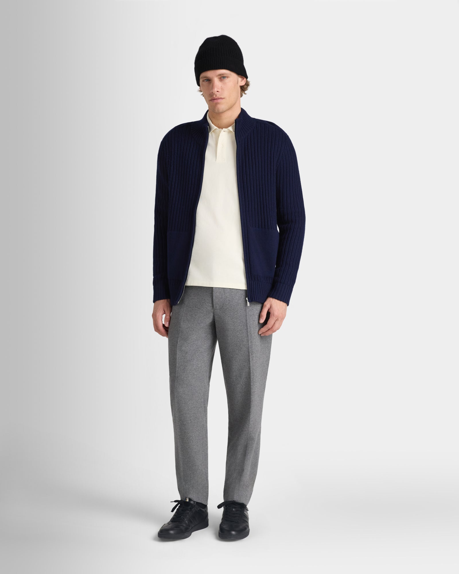Club Monaco - Cardigan zippé à coutures - Marine