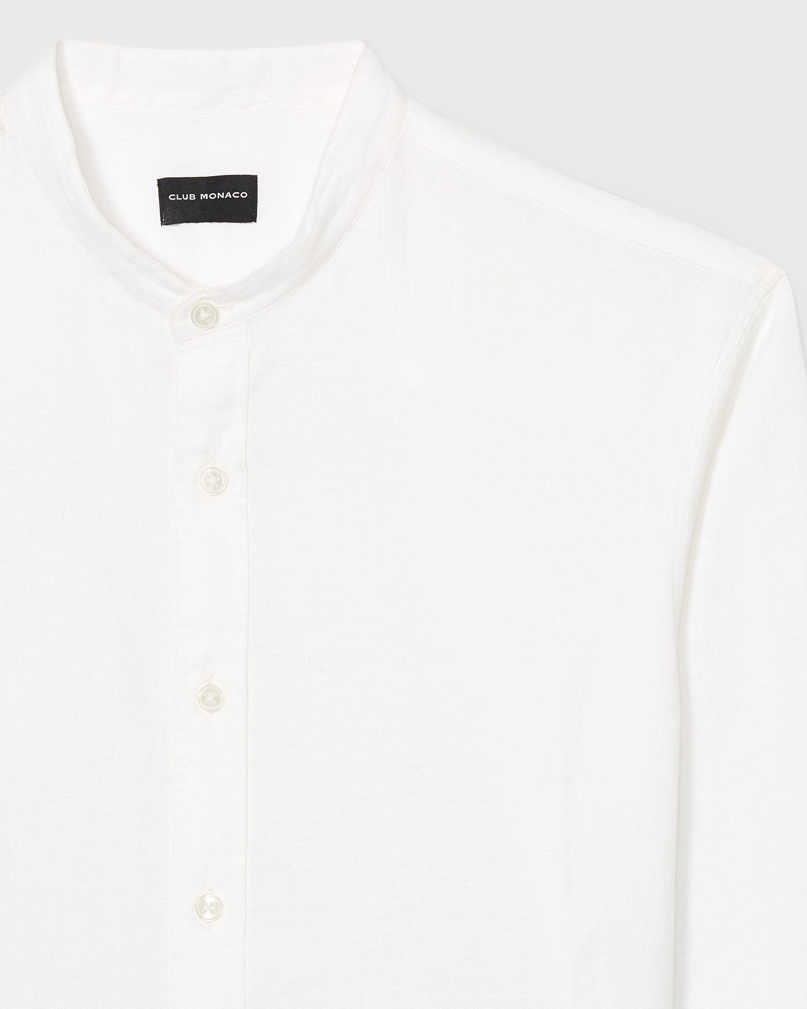 CLUB MONACO - Chemise en lin à col cravate - Blanc