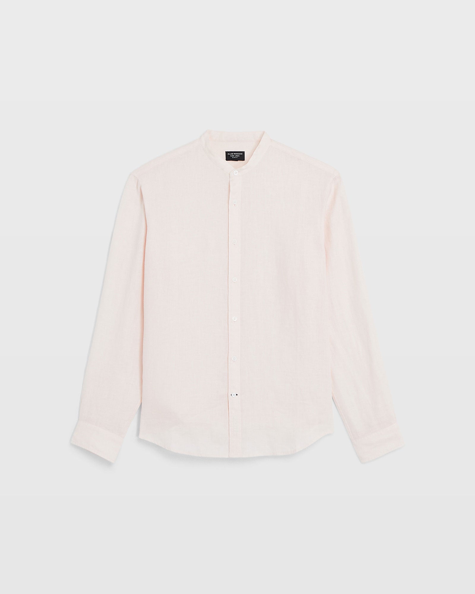 CLUB MONACO - Chemise en lin à col cravate - Rose clair