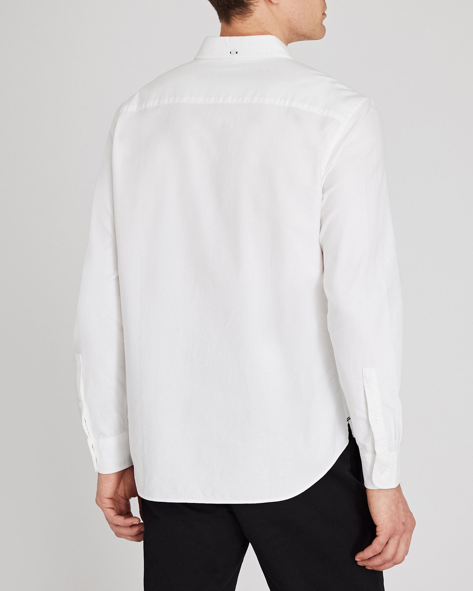 CLUB MONACO - Chemise Oxford unie à manches longues - Blanc