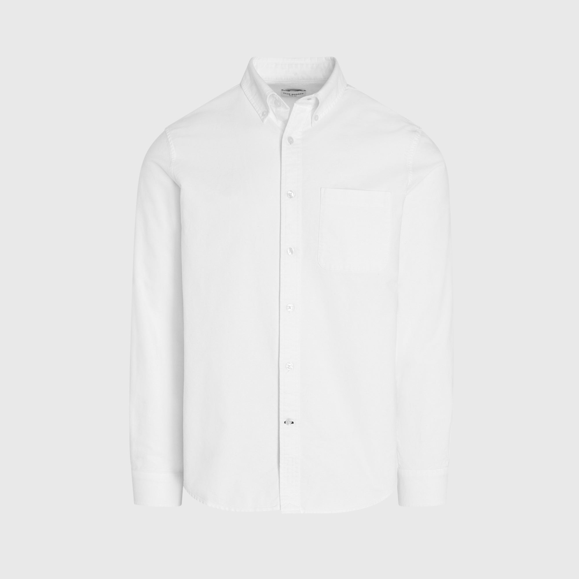 CLUB MONACO - Chemise Oxford unie à manches longues - Blanc