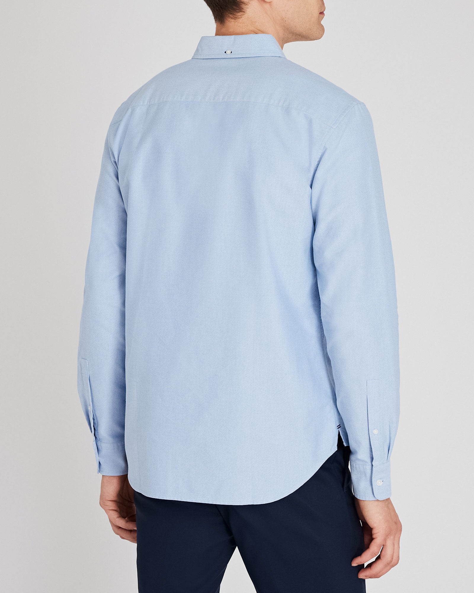 CLUB MONACO - Long-Sleeve Solid Oxford Shirt - Blue