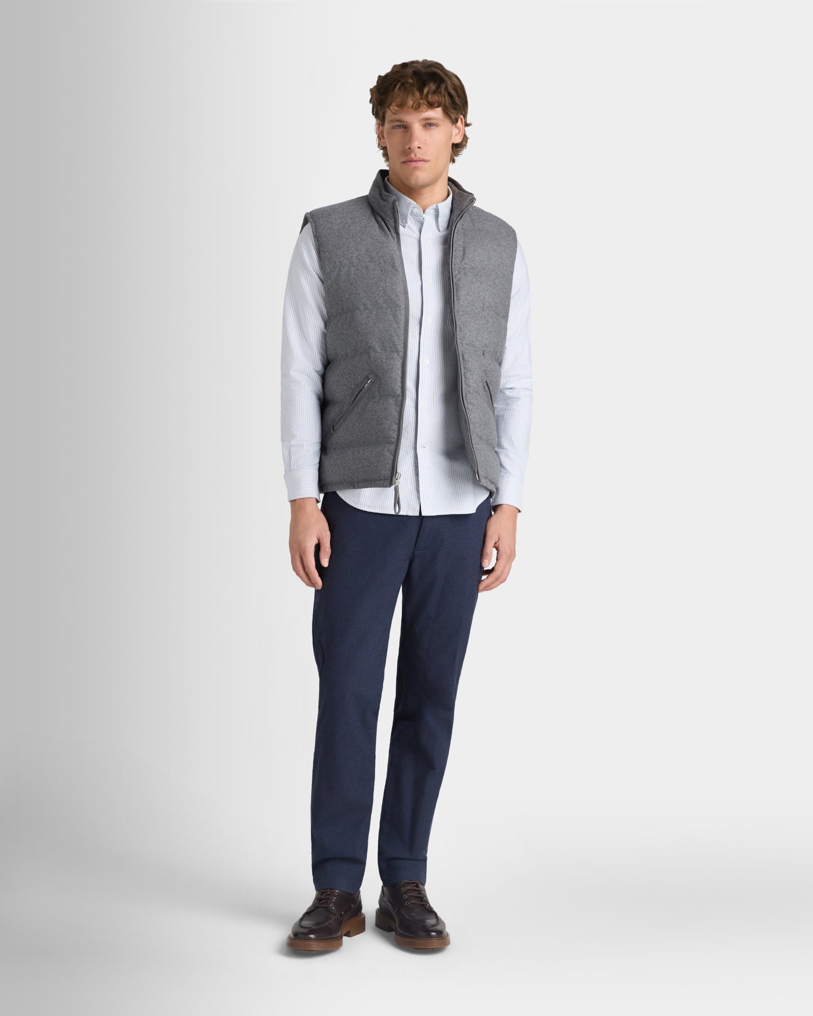 Club Monaco Corp, CA - Chemise Oxford rayée à manches longues - Rayure Bleue