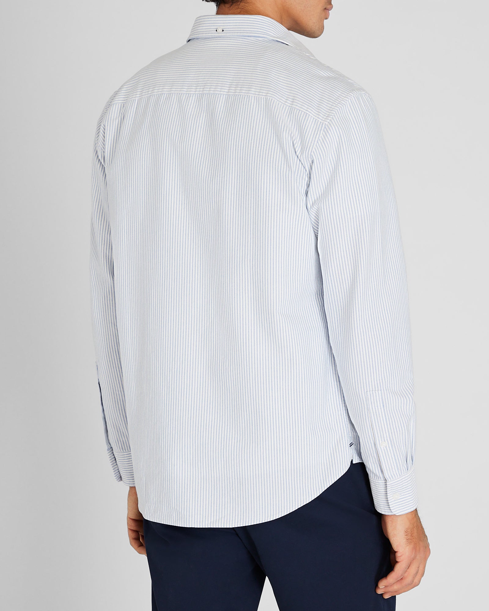 CLUB MONACO - Chemise Oxford rayée à manches longues - Rayure Bleue