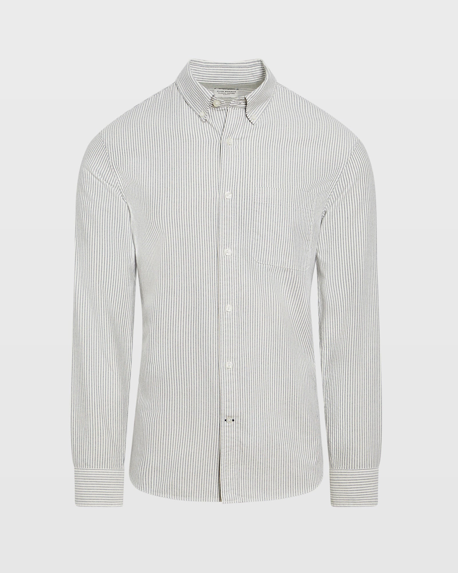 CLUB MONACO - Chemise Oxford rayée manche longue - Rayures Marines