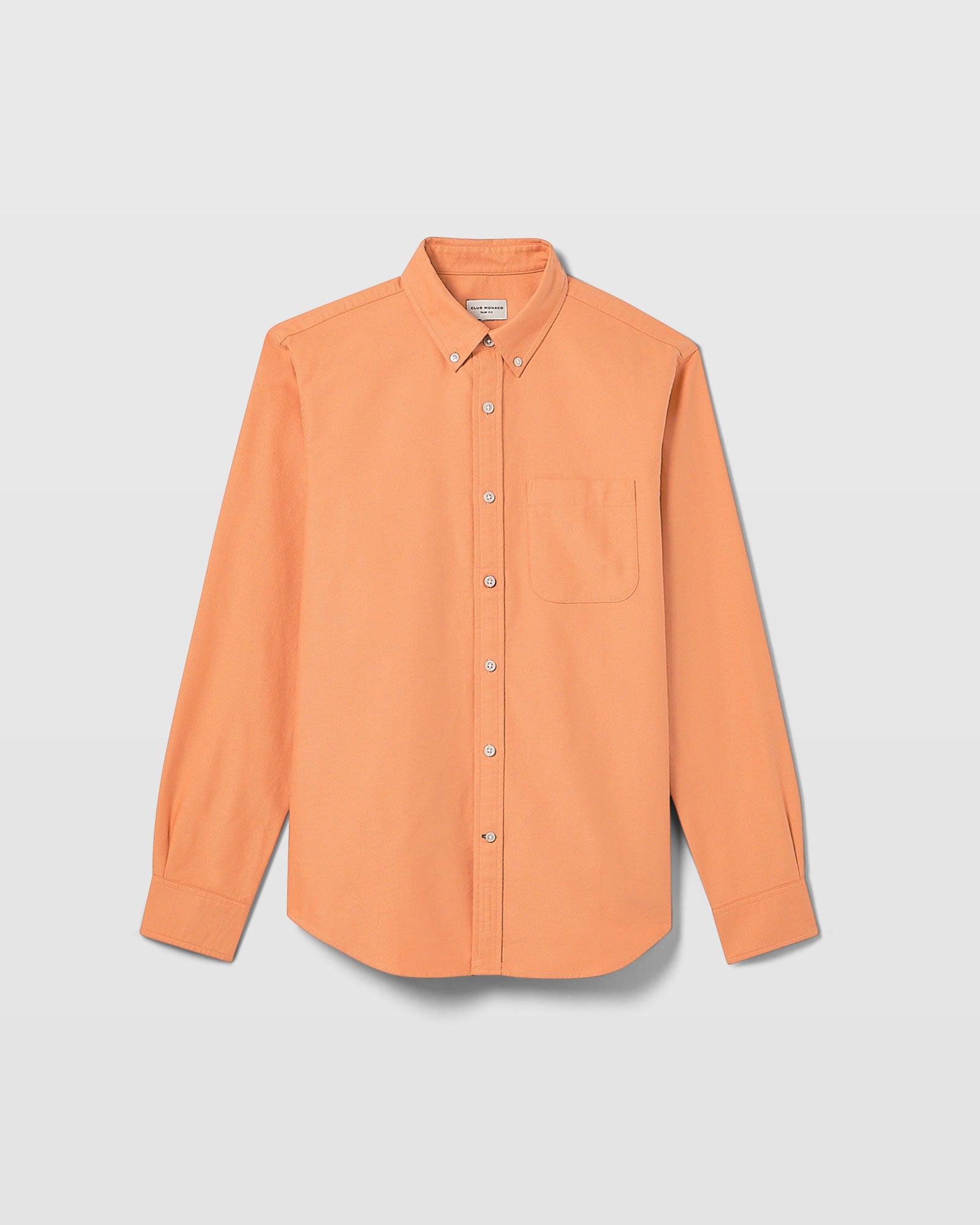 CLUB MONACO - Long-Sleeve Solid Oxford Shirt - Burnt Orange