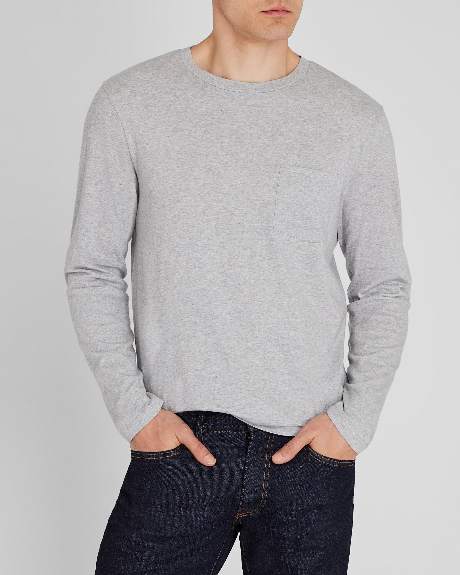 CLUB MONACO - T-shirt Williams à manches longues - Mélange Gris