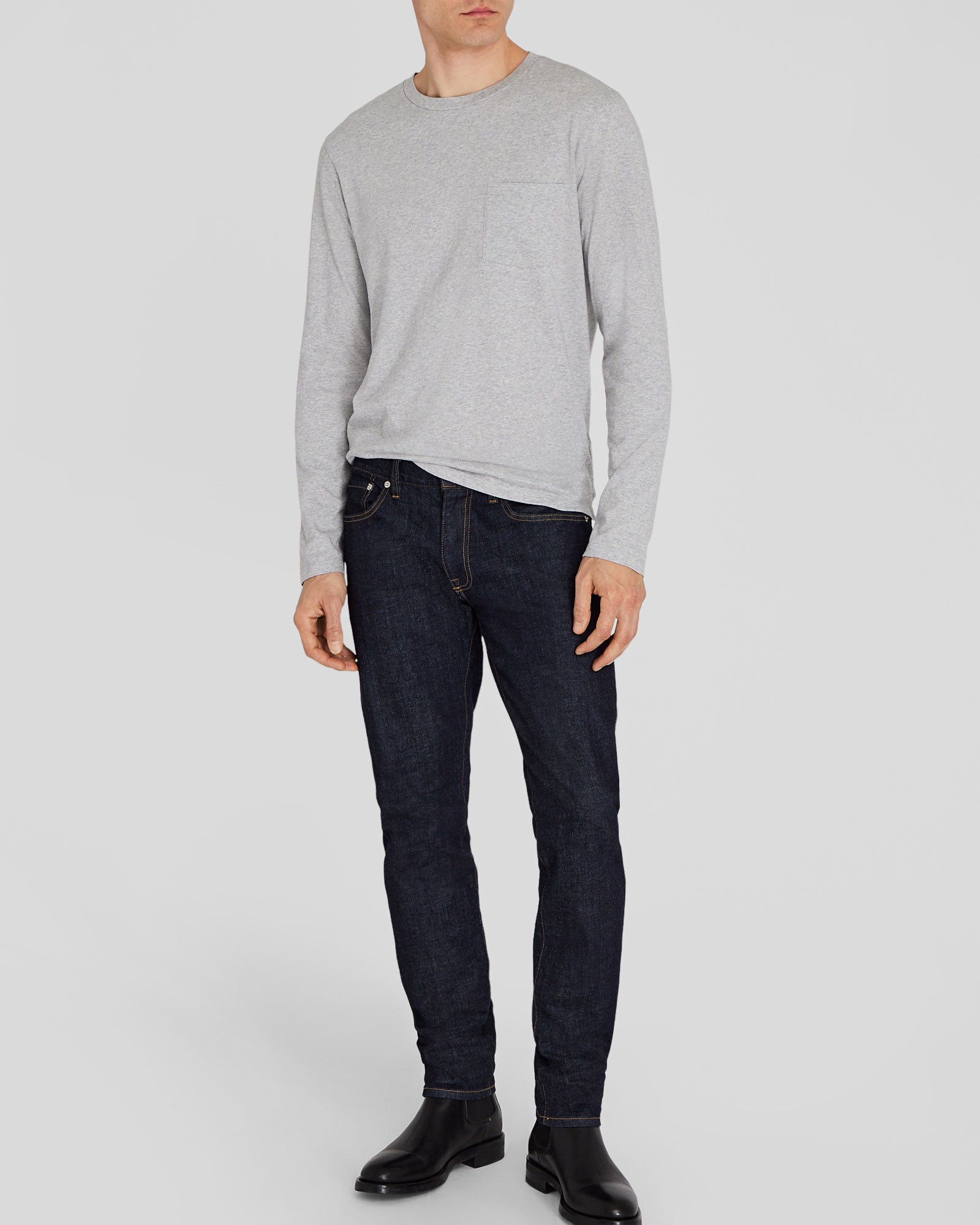 CLUB MONACO - T-shirt Williams à manches longues - Mélange Gris