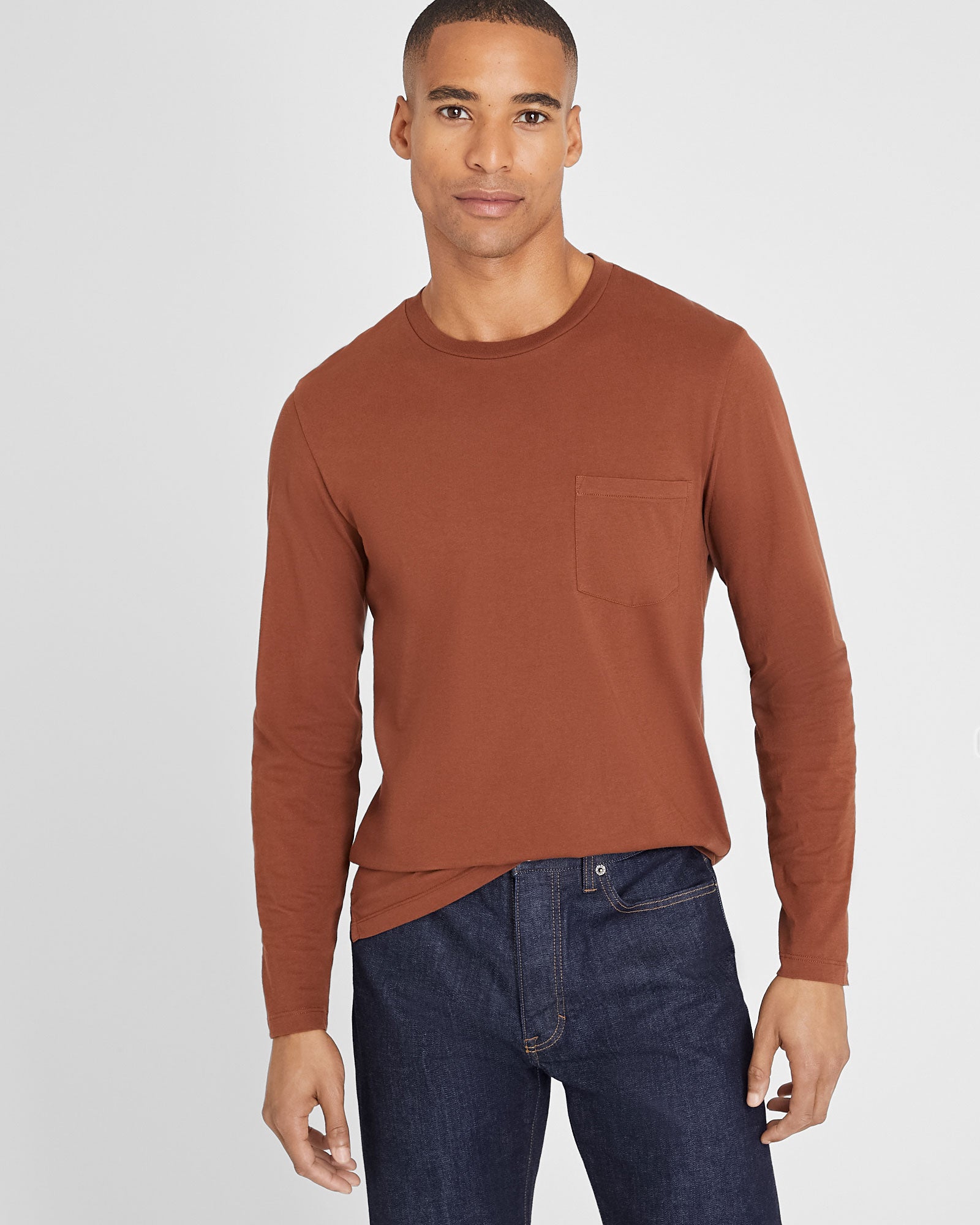CLUB MONACO - Williams Long-Sleeve Tee - Brown