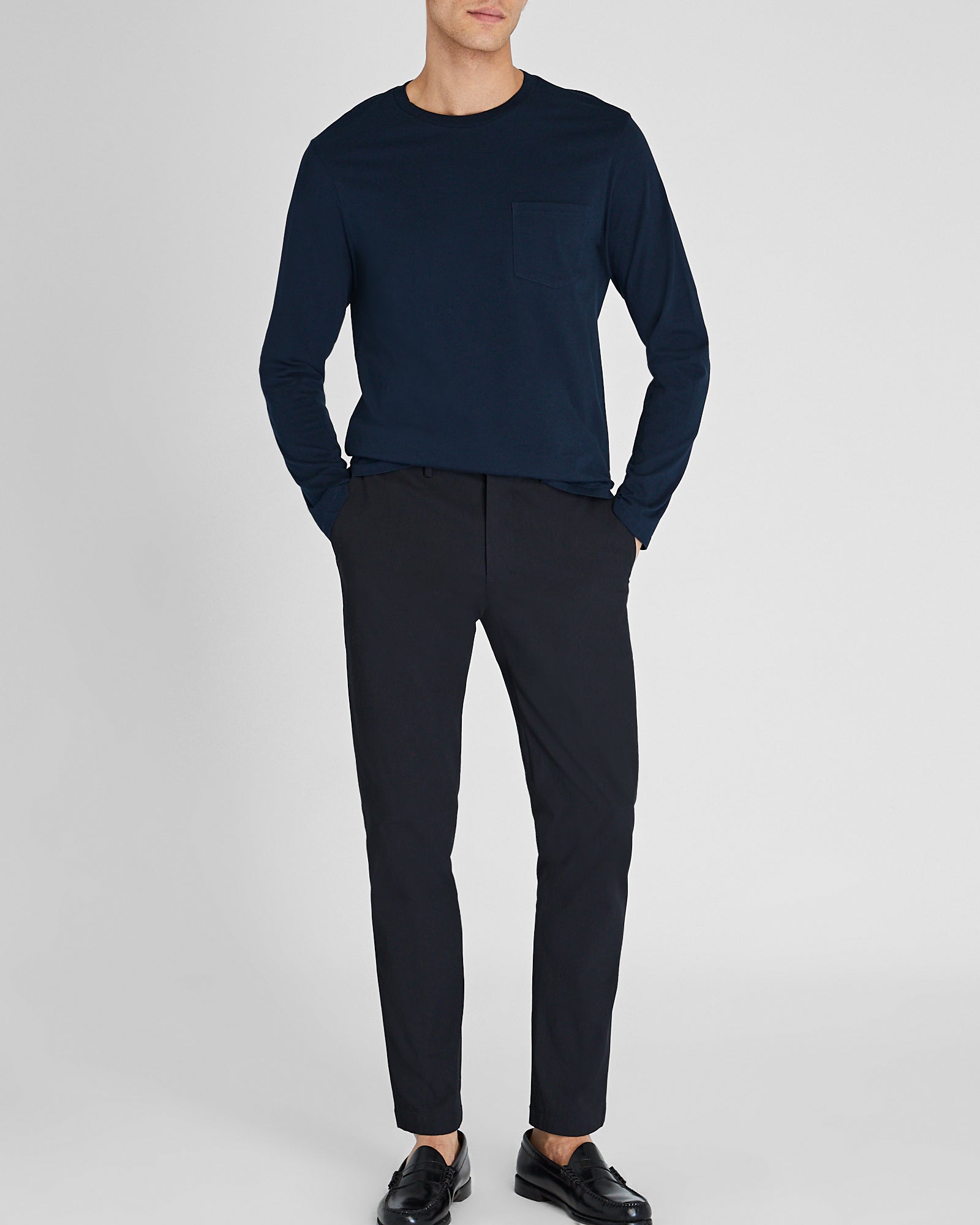 CLUB MONACO - Williams Long-Sleeve Tee - Navy