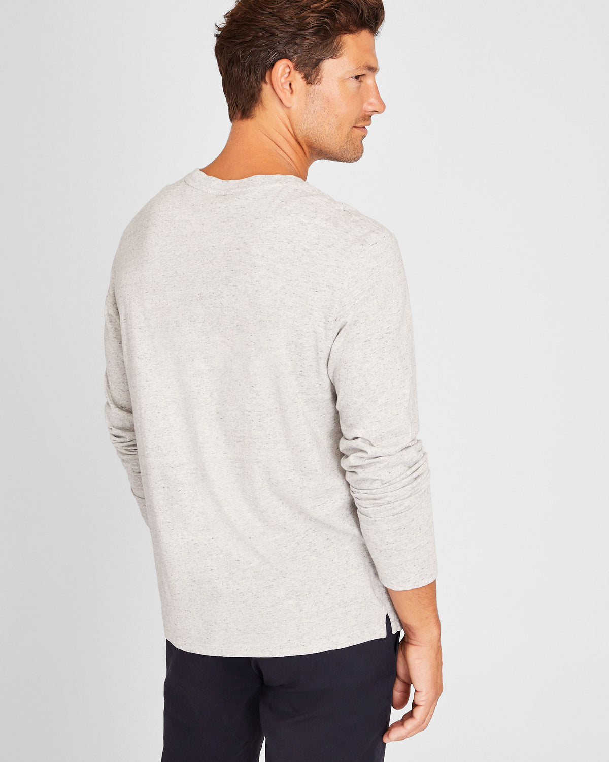 Club Monaco - Williams Long-Sleeve Crewneck Tee - Heather Grey