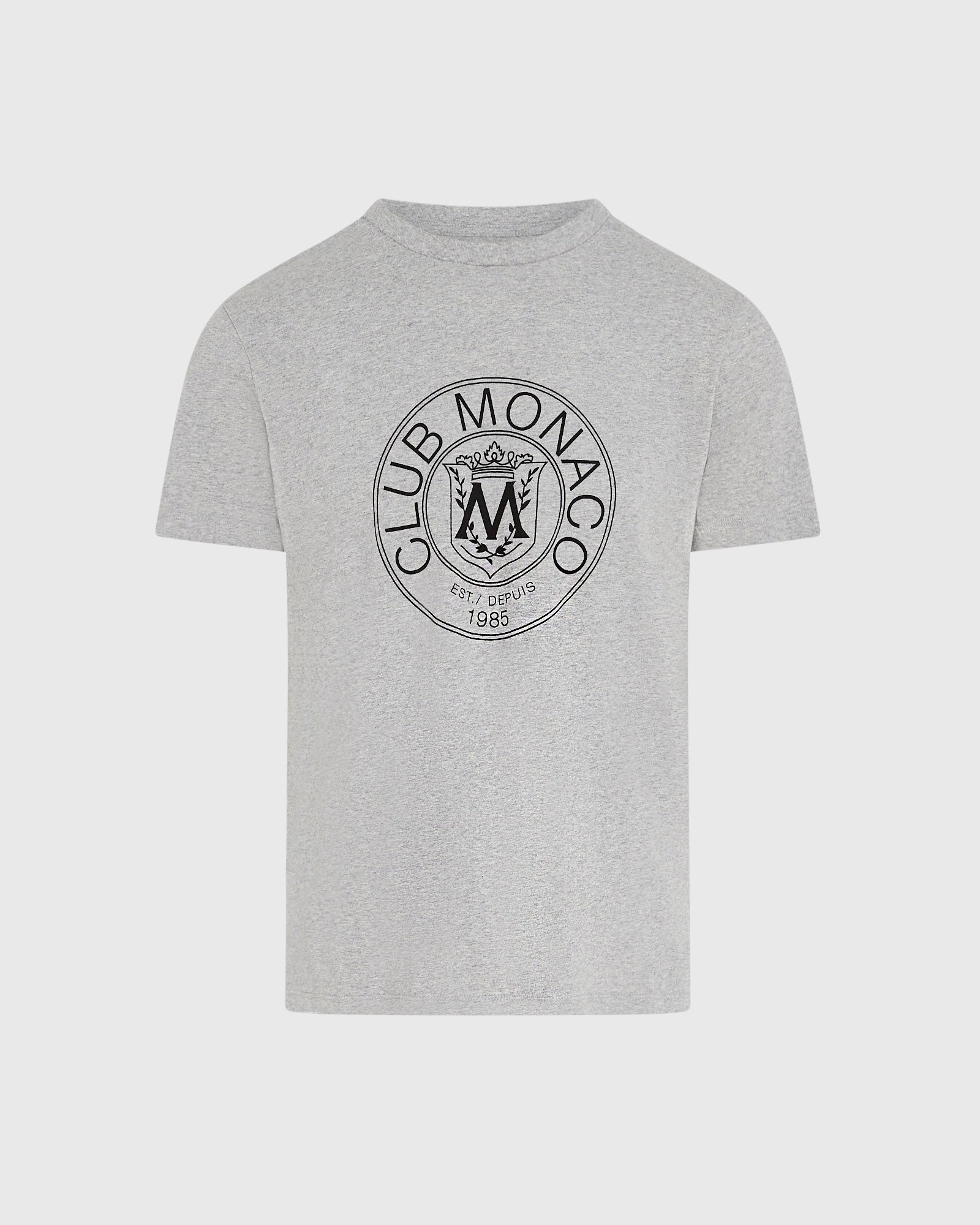 CLUB MONACO - Crest Tee - Medium Heather Grey