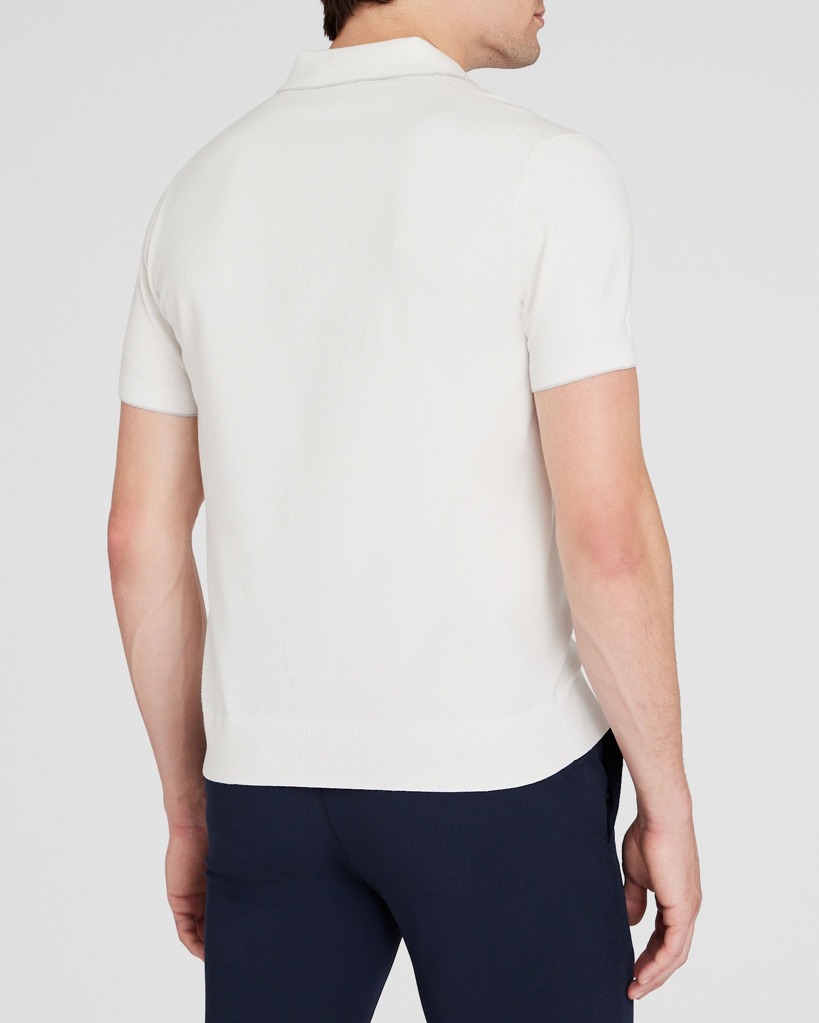 CLUB MONACO - Short-Sleeve Tech Polo - Light Heather Grey