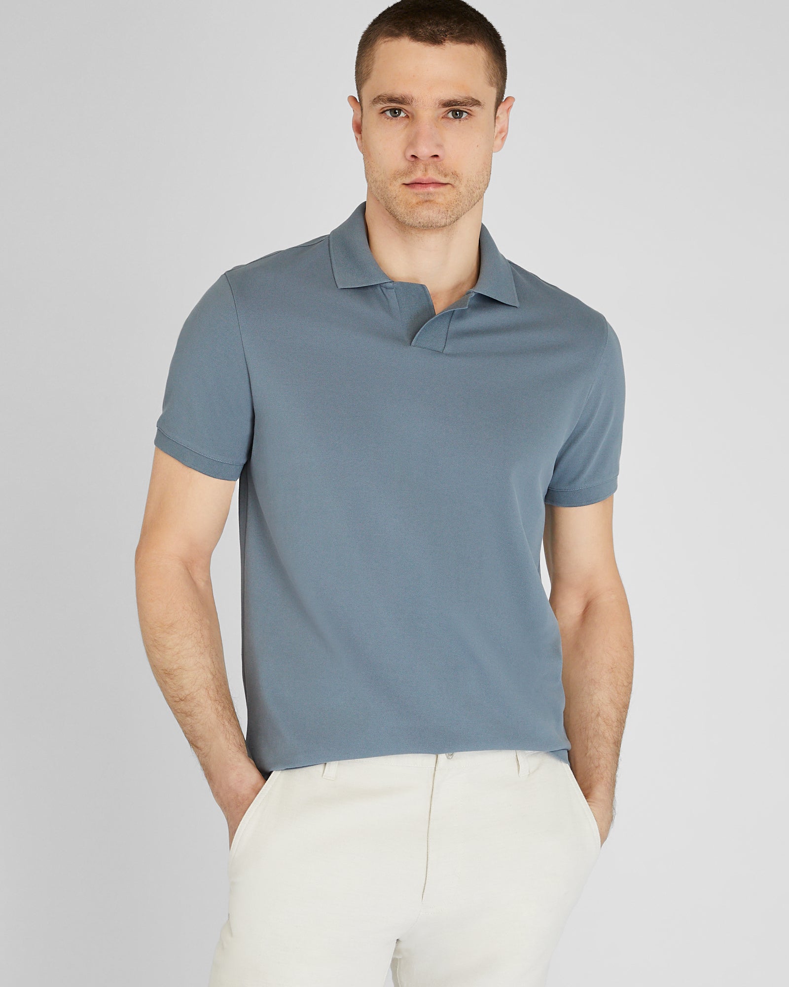 CLUB MONACO - Col polo tricoteuse - Verre De Mer