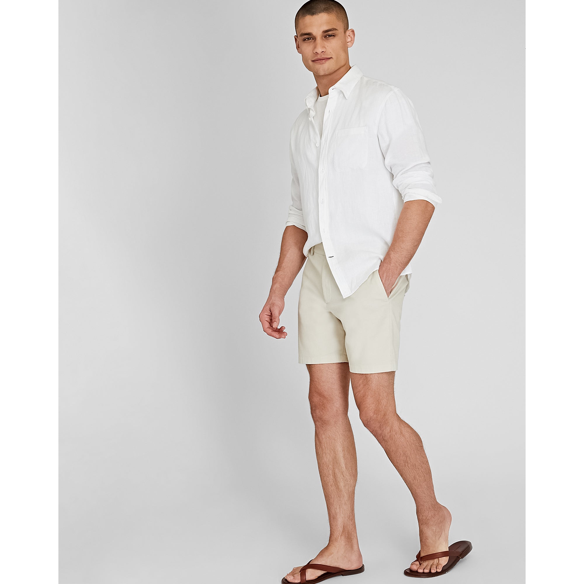 CLUB MONACO - Baxter Texture 7" Short - Off White