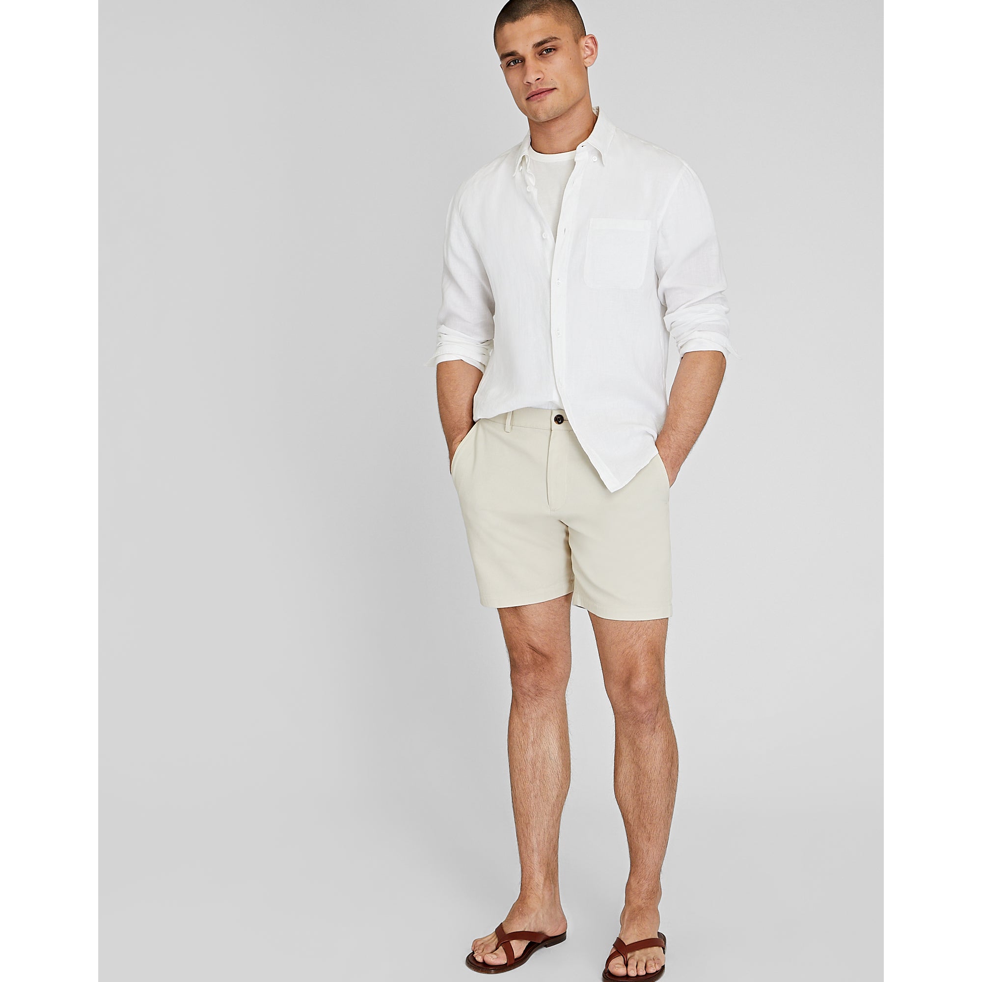 CLUB MONACO - Baxter Texture 7" Short - Off White