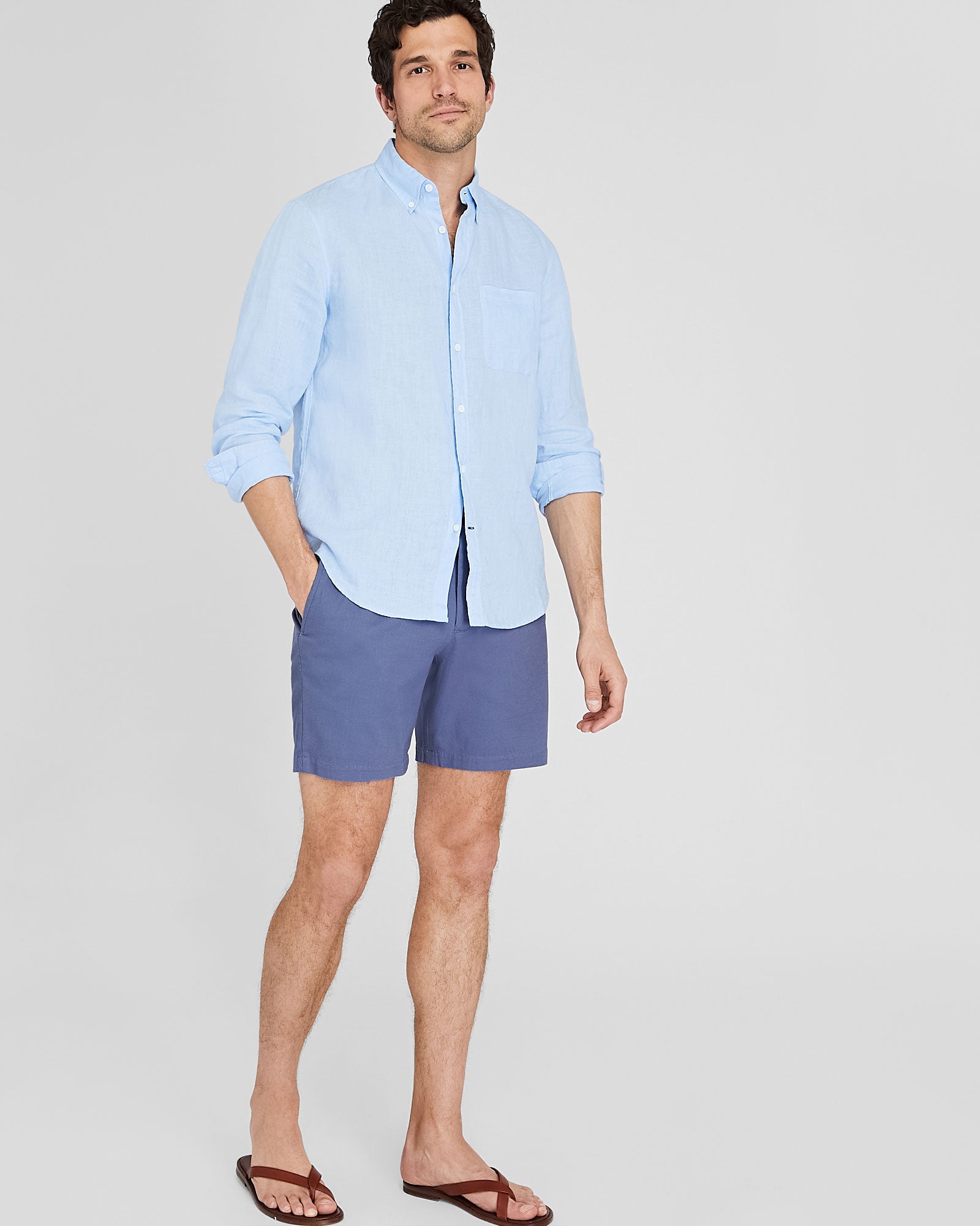 CLUB MONACO - Short texturé Baxter 18 cm (7 po) - Crépuscule