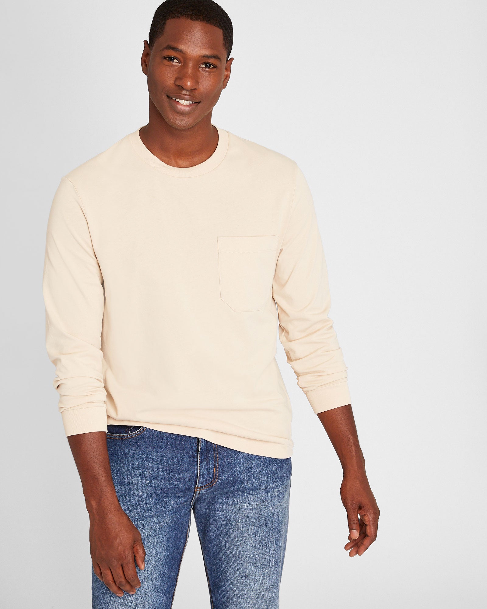 CLUB MONACO - T-shirt décontracté manche longue - Bleu Clair