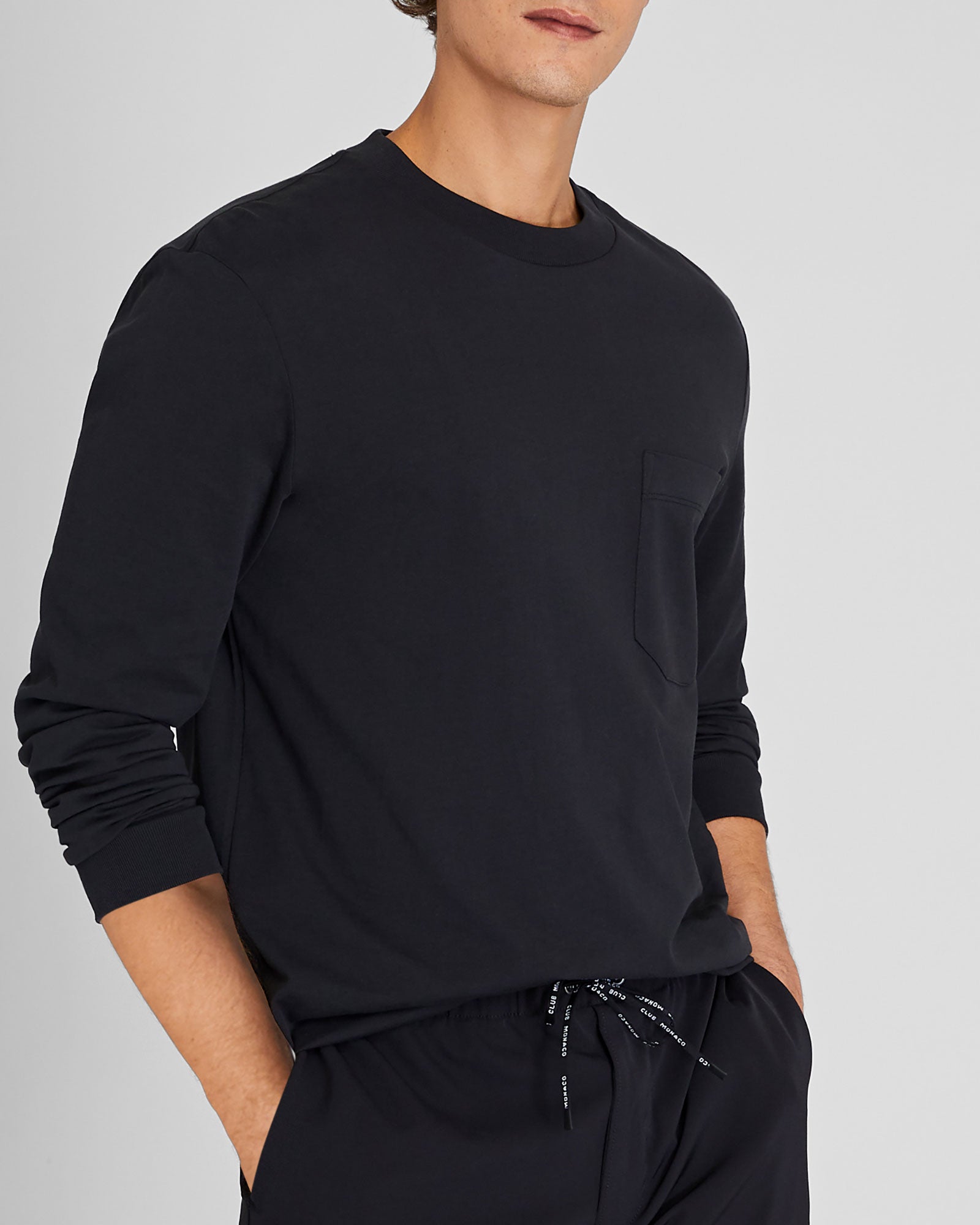 CLUB MONACO - T-shirt décontracté manche longue - Noir