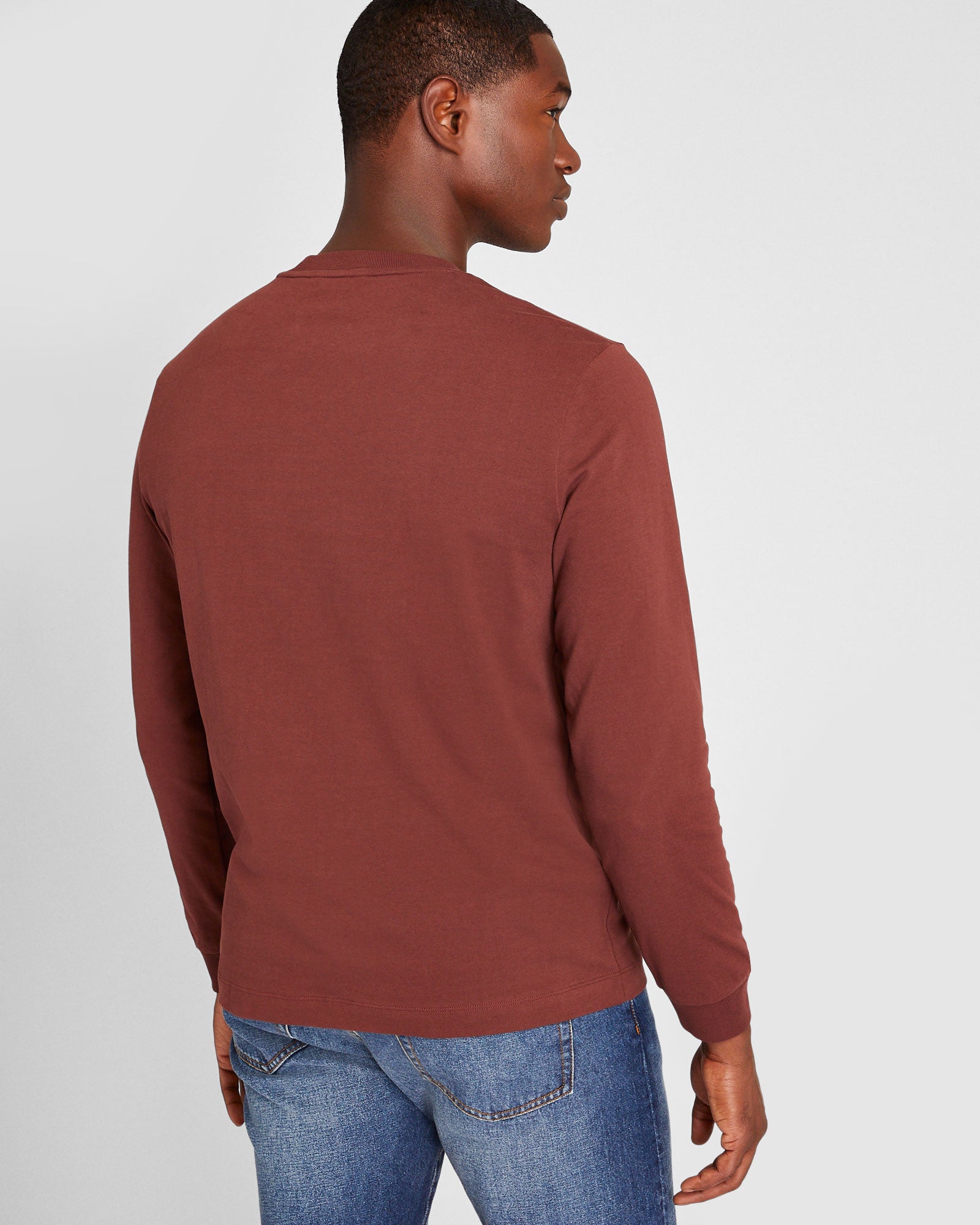 CLUB MONACO - T-shirt décontracté manche longue - Bourgogne