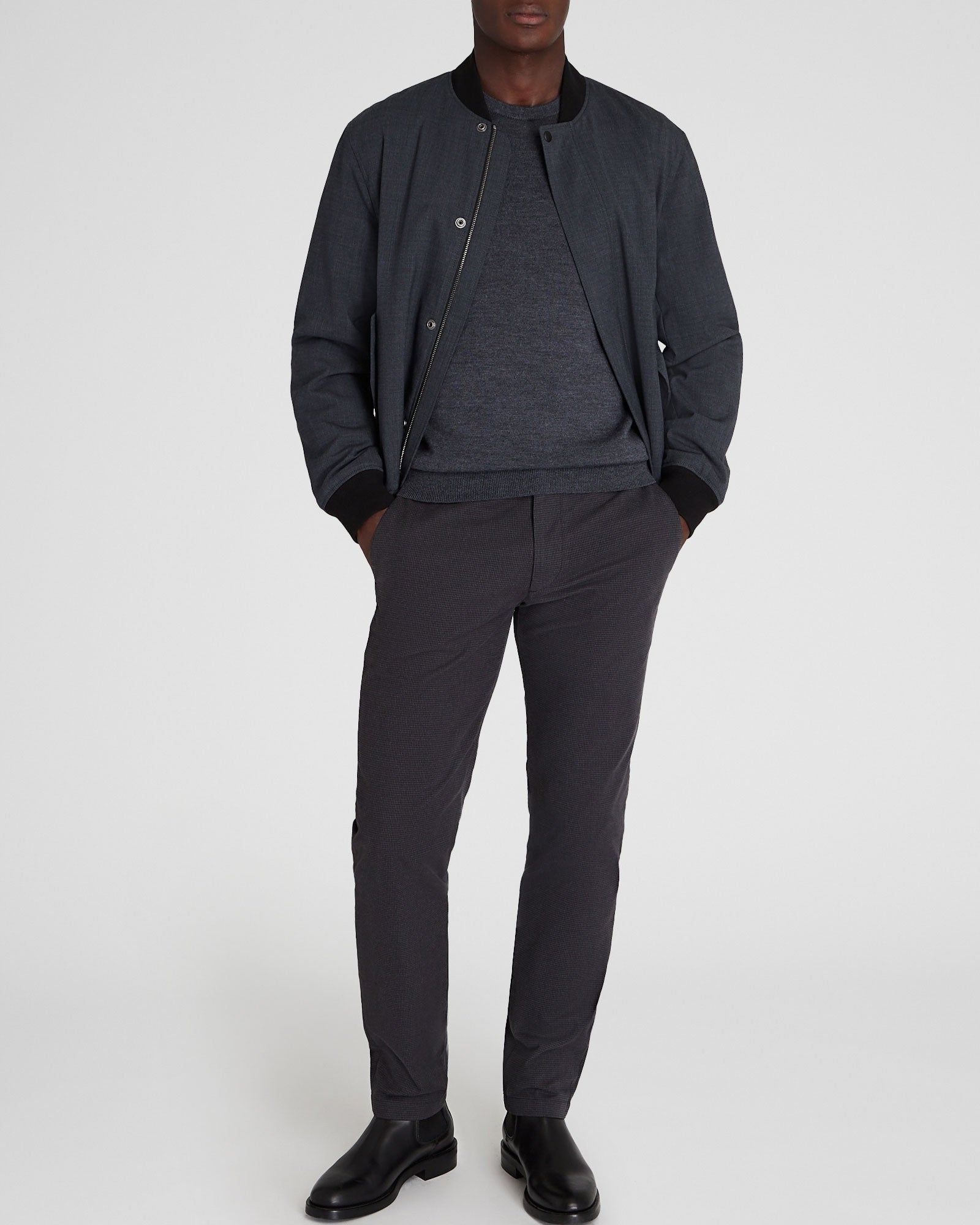 CLUB MONACO - Pantalon chiné Connor - Mélange de charbon de bois