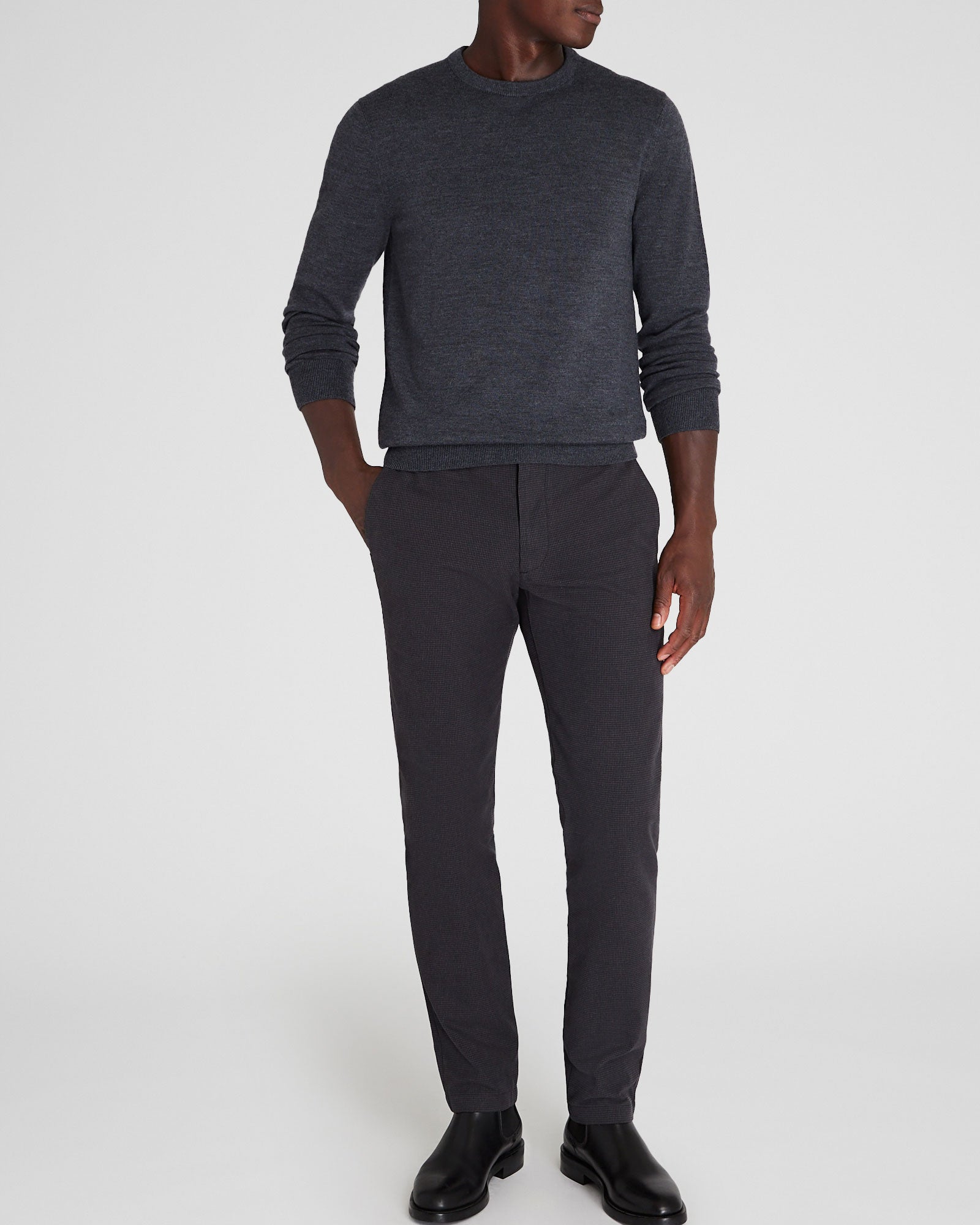 CLUB MONACO - Connor Heathered Pant - Charcoal Mix