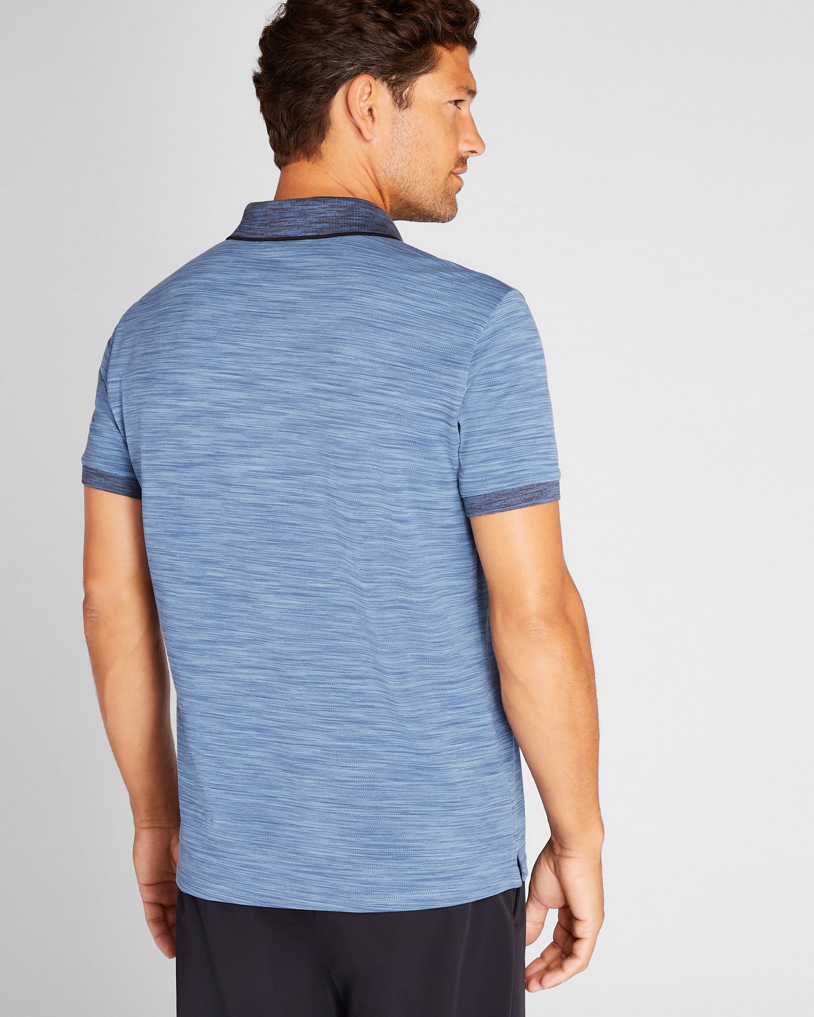 CLUB MONACO - Space Dye Polo Shirt - Blue Mix