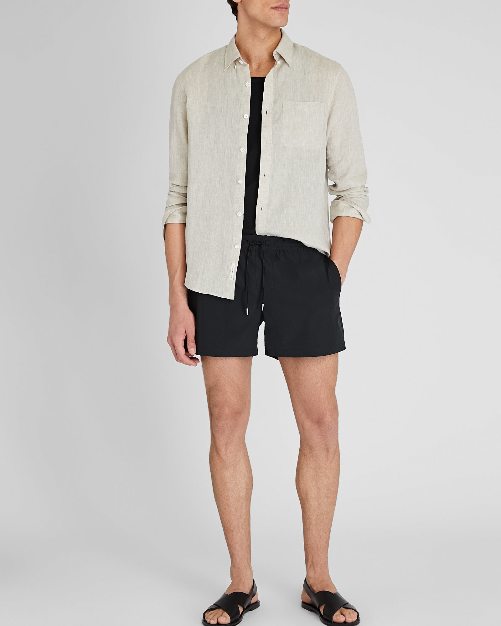 CLUB MONACO - Maillot de bain uni Arlen - Noir